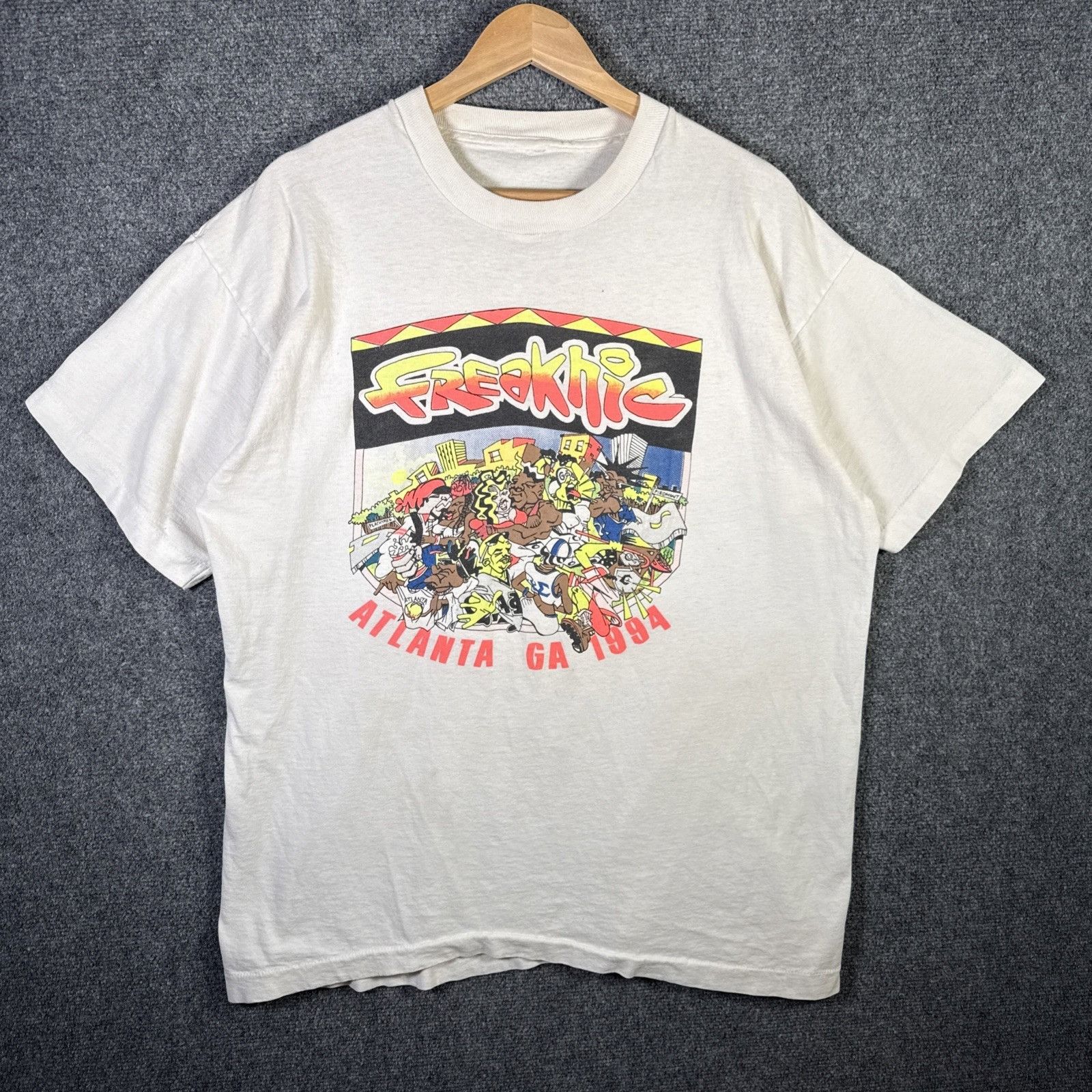 Vintage Vintage Freaknik Shirt XL White 90s 1994 Atlanta Hop Hop Rap Size US XL / EU 56 / 4 - 1 Thumbnail