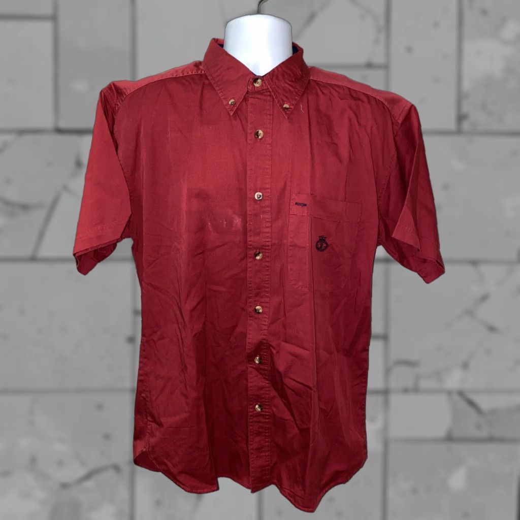 Vintage Regatta Shirt Men Short Sleeve Button-Up Red Size M NWT Casual Cotton Regular Fit Size US M / EU 48-50 / 2 - 1 Thumbnail
