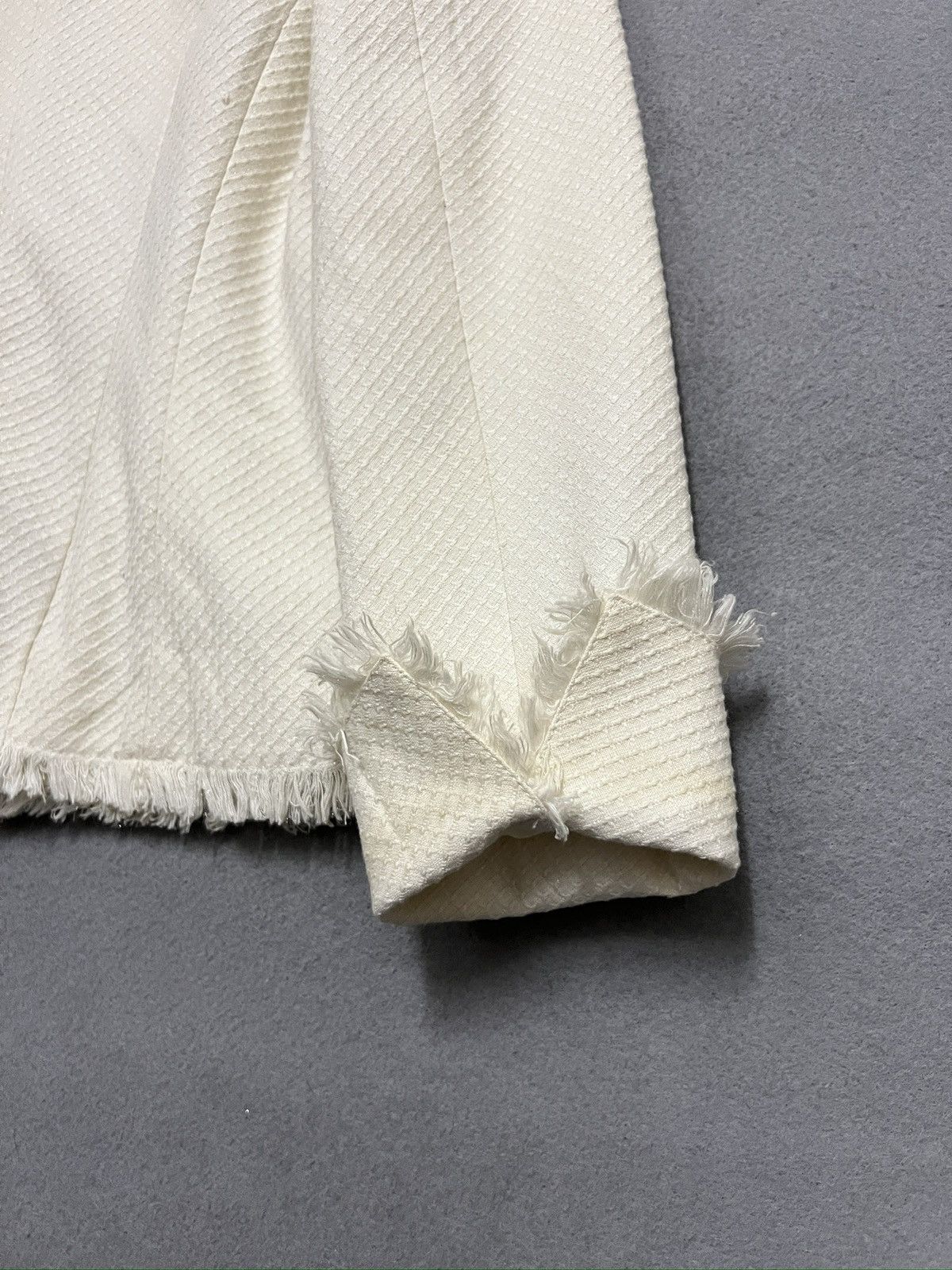 Japanese Brand 543. INED Inspired Cream Frayed Blazer by Yohji Yamamoto Size ONE SIZE - 5 Thumbnail