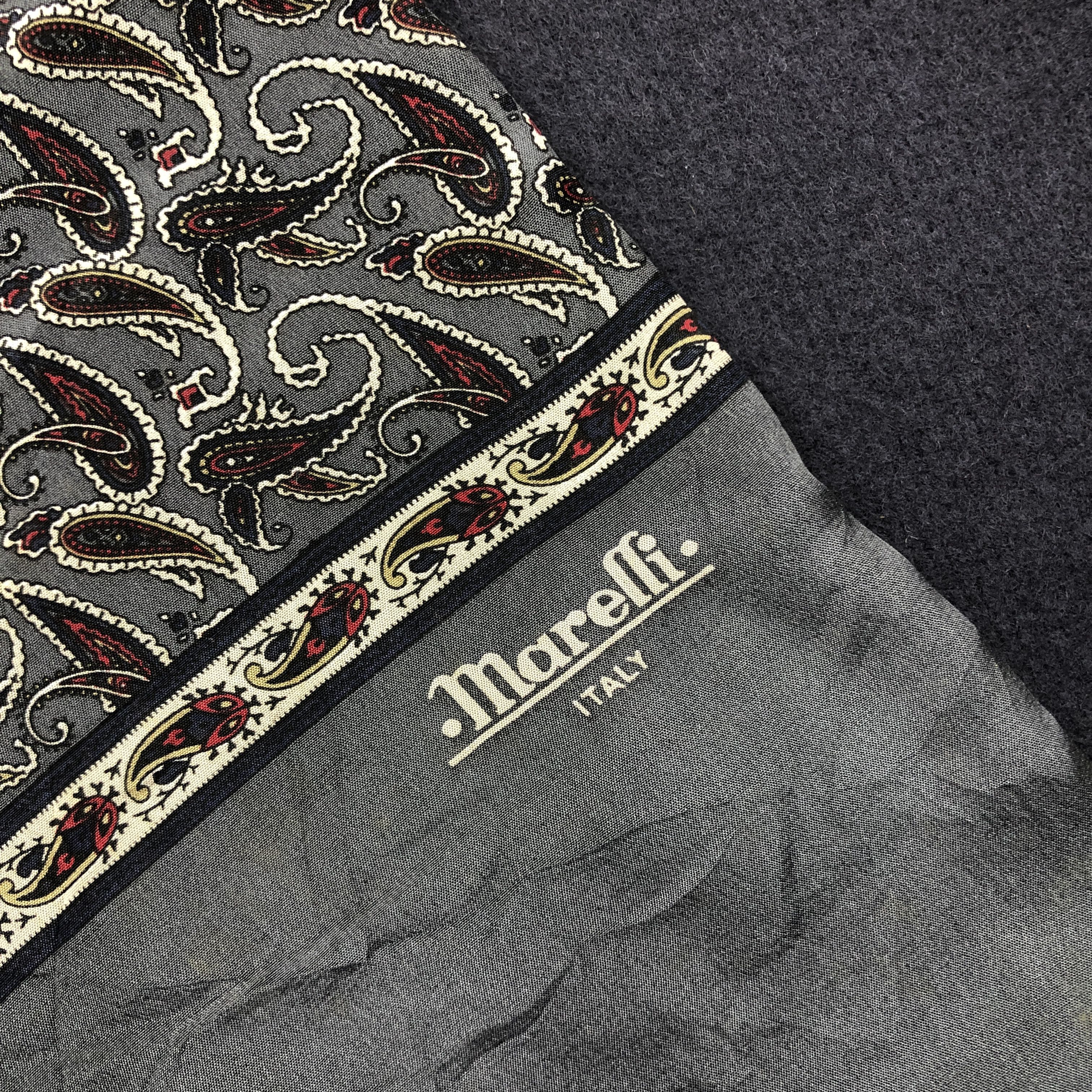 Vintage Vintage Marelli Scarf Muffler Paisley SILK Wool Scarves Size ONE SIZE - 4 Thumbnail