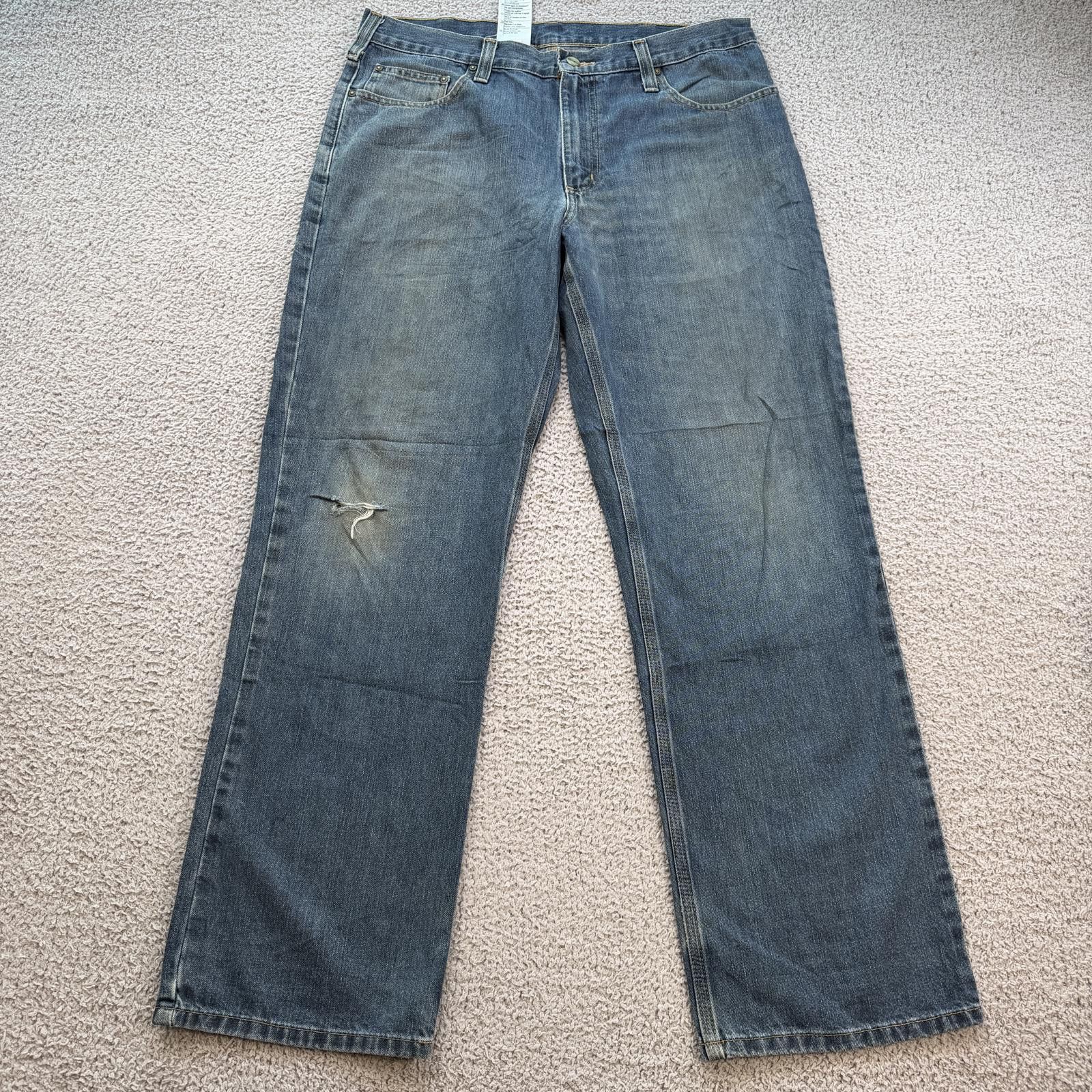 Carhartt Carhartt Relaxed Fit Jeans Mens 36x32 Blue Denim Workwear Size US 36 / EU 52 - 1 Thumbnail