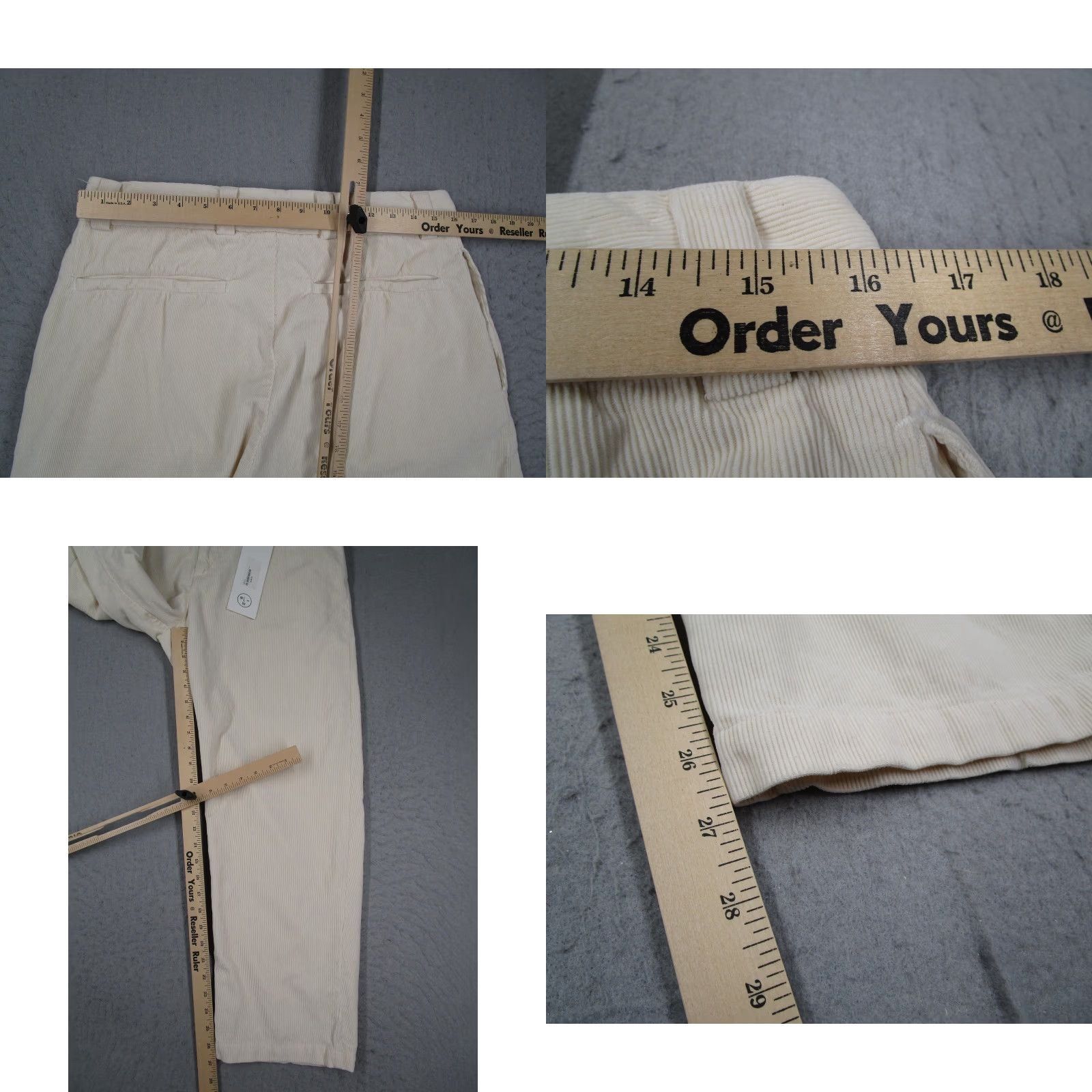 Olderbrother Olderbrother Corduroy Pants Large Ivory Organic Cotton Casual Mens Chino Size US 33 - 8 Thumbnail