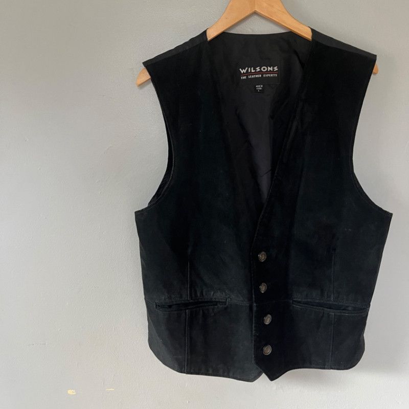 Wilson Wilsons Men's Black Suede Vest Large Size US S / EU 44-46 / 1 - 1 Thumbnail