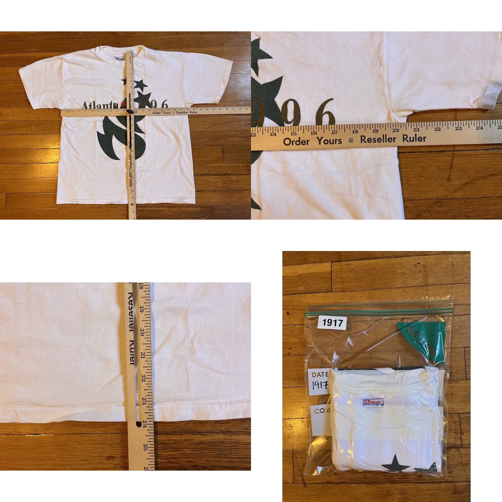 Hanes VINTAGE Atlanta 1996 Olympics Shirt Men’s L White Hanes Beefy T-Shirt Logo Graphic Print 90s USA Mens Size US L / EU 52-54 / 3 - 8 Thumbnail