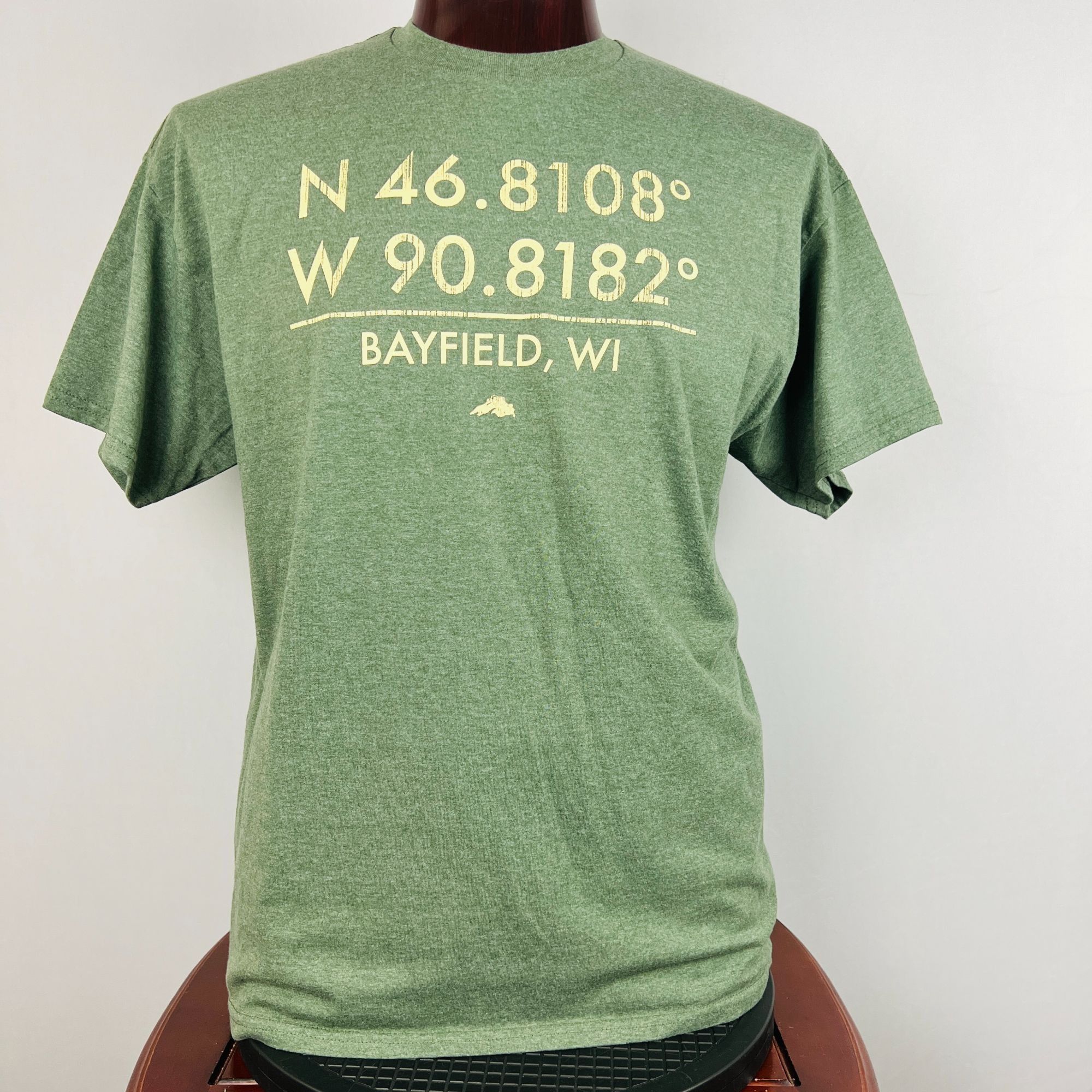 Gildan Bayfield Wisconsin WI Coordinates XL T-Shirt Shirt Size US XL / EU 56 / 4 - 1 Thumbnail