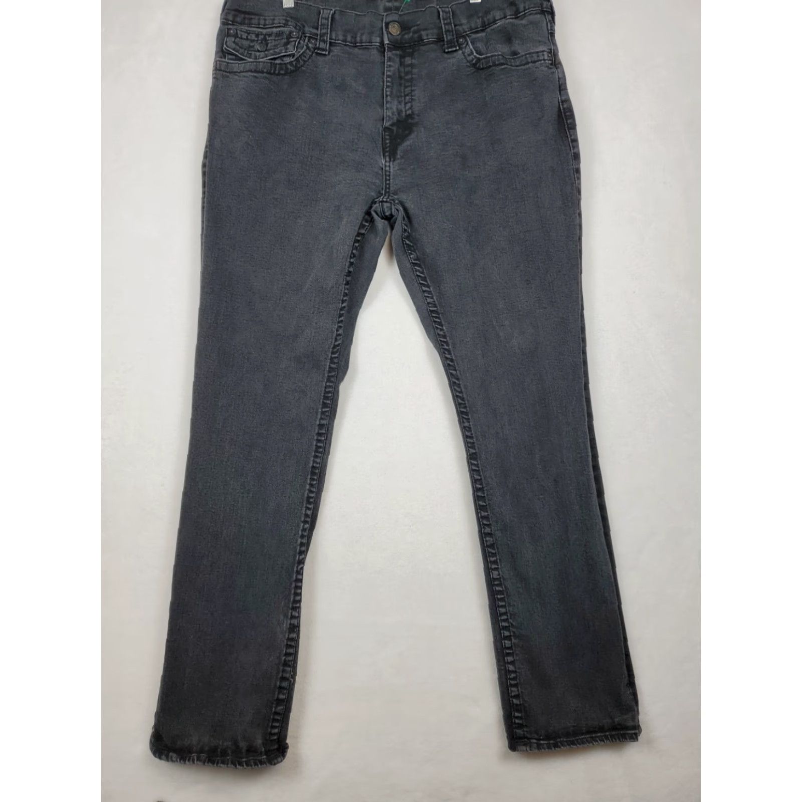 True Religion VINTAGE True Religion Ricky BLACK Jeans 42 Relaxed Straight Mens 5-Pocket Zipper Closure Black Logo USA 90s? Size US 42 / EU 58 - 3 Thumbnail