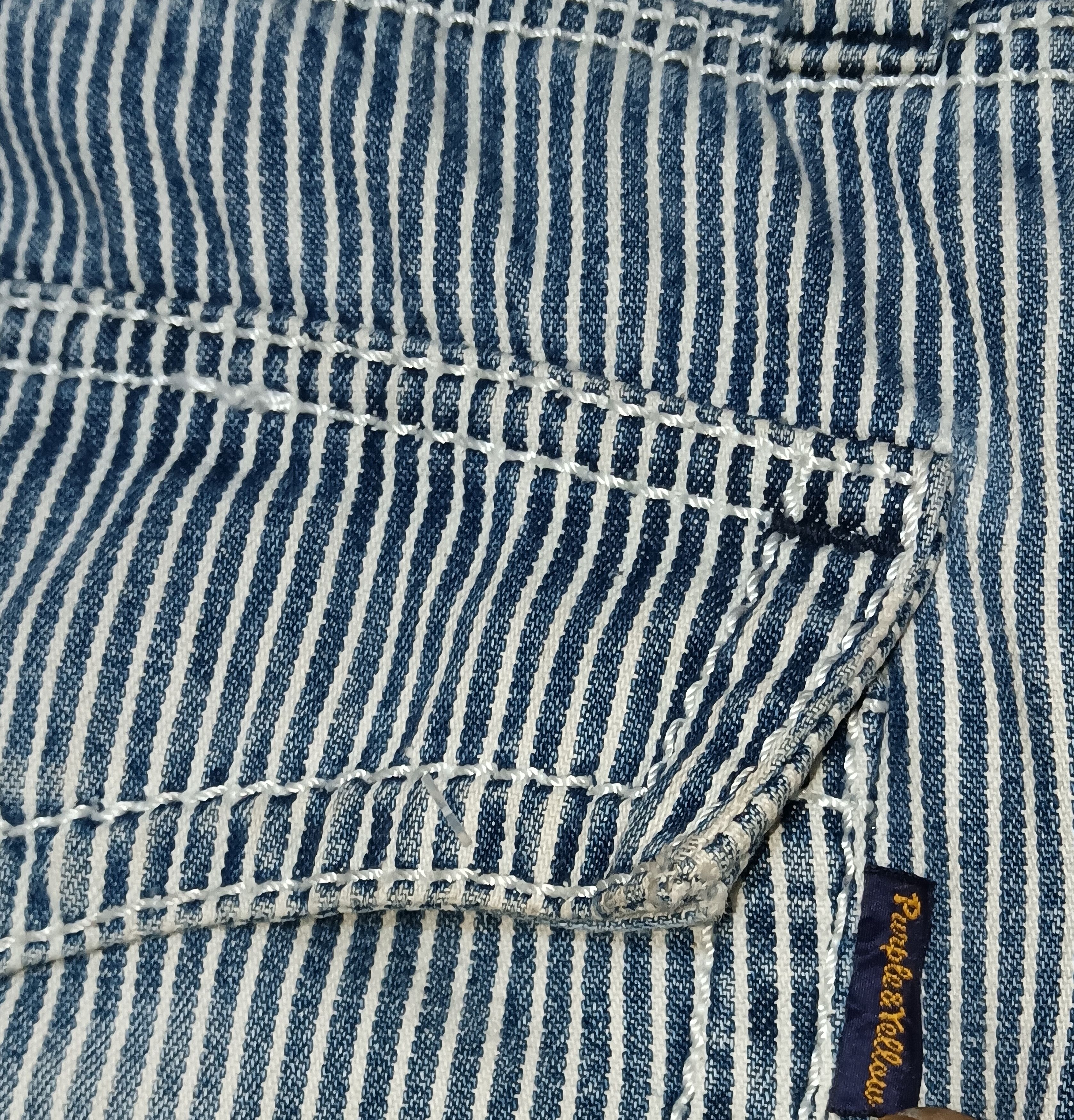 If Six Was Nine × Japanese Brand PURPLE & YELLOW SEASONED HICKORY JEANS Size US 36 / EU 52 - 7 Thumbnail