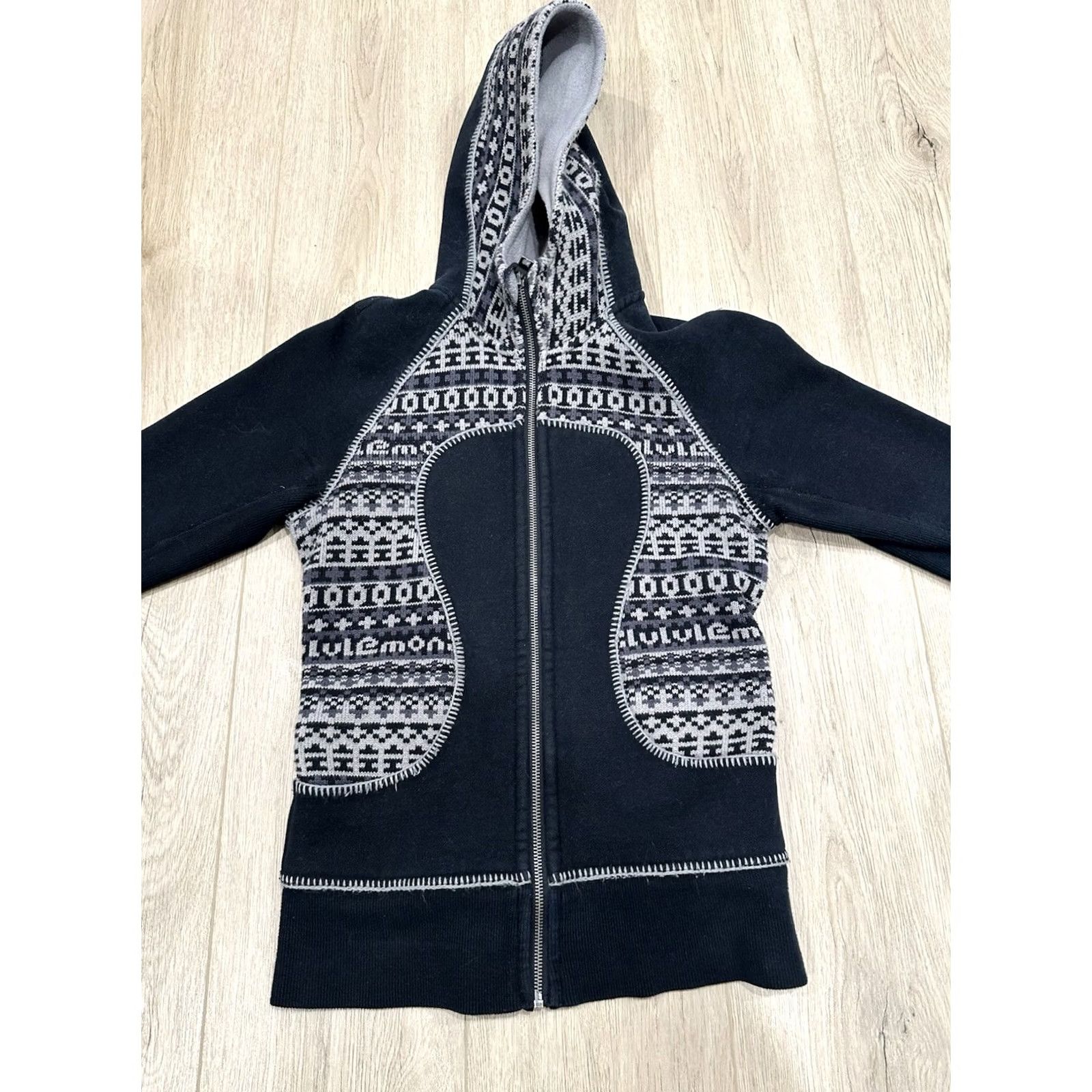 Lululemon Lululemon Hoodie Womens 2 Black Scuba SPECIAL EDITION Jacket Fair Isle Knit Size XS / US 0-2 / IT 36-38 - 3 Thumbnail