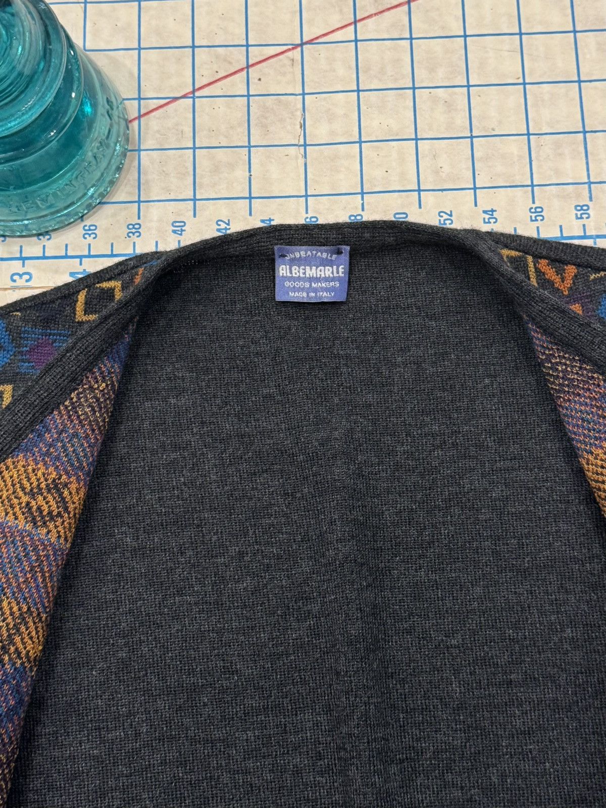 Vintage Vintage Albemarle Patterned Knit Button Up Vest Mens SizeMed Size 42R - 6 Thumbnail