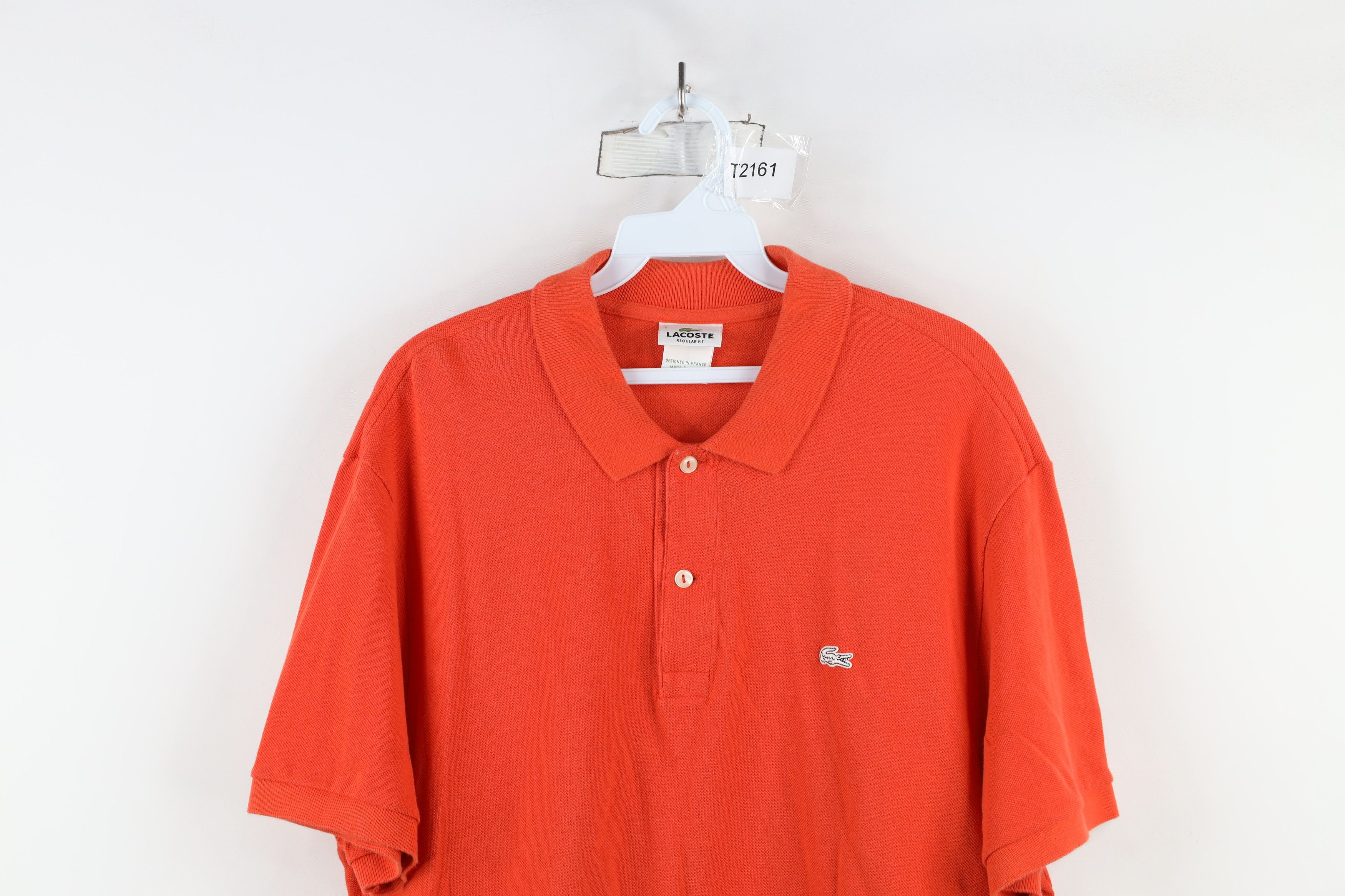 Lacoste × Vintage Lacoste Logo Pique Cotton Knit Collared Polo Shirt Orange Size US XL / EU 56 / 4 - 2 Thumbnail