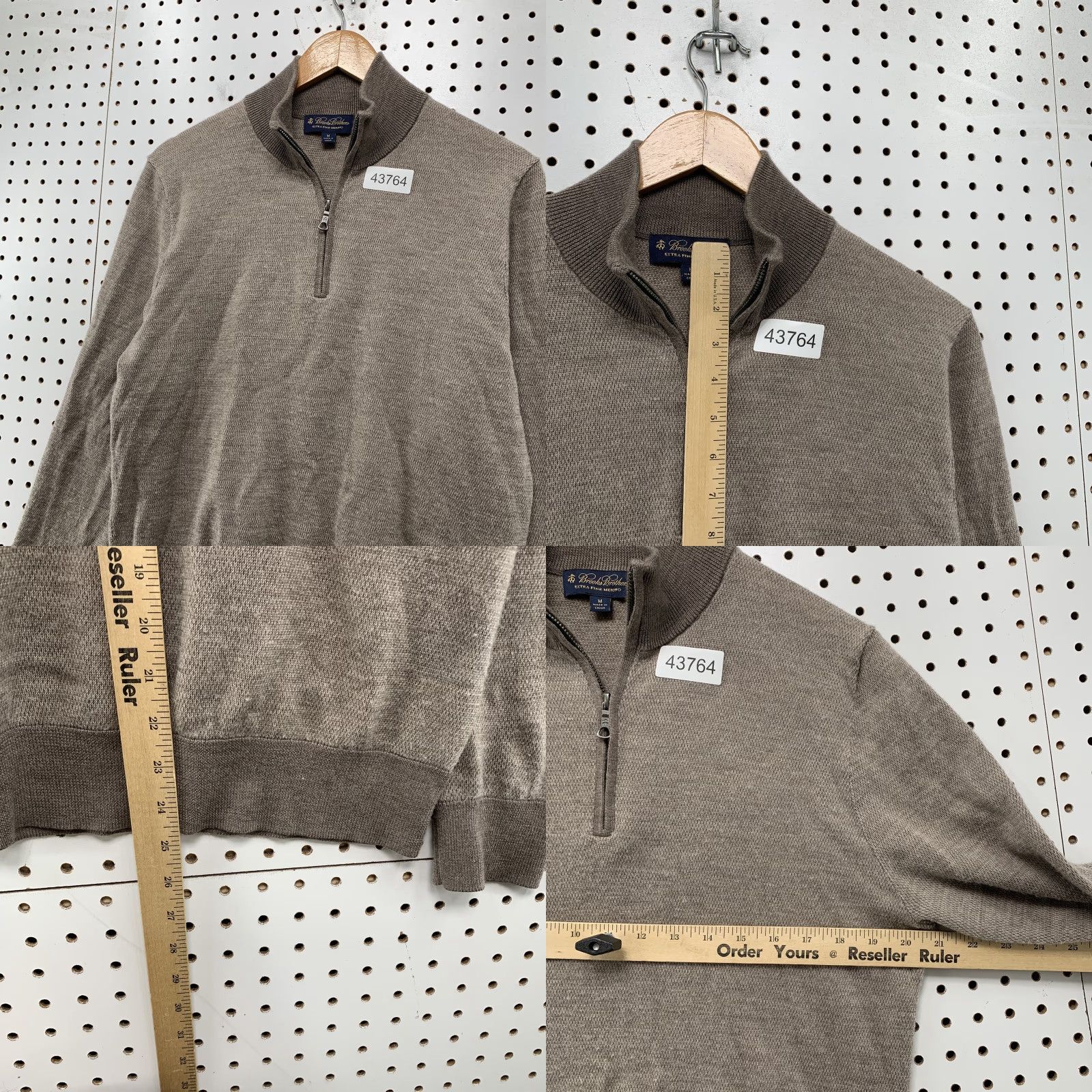 Brooks Brothers BROOKS BROTHERS Extra Fine Merino Wool Sweater Mens Medium Brown 1/4 Zip Pullover Mock Neck Knit Knitwear Casual Winter 90s Preppy Mens Size US M / EU 48-50 / 2 - 8 Thumbnail