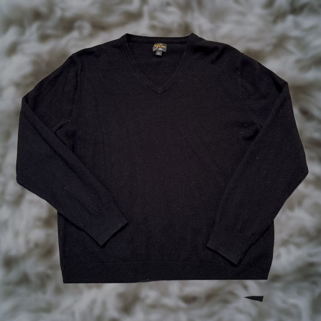J.Crew J.CREW Mens Large Black Cashmere Knit V-Neck Pullover Sweater Size US L / EU 52-54 / 3 - 1 Thumbnail