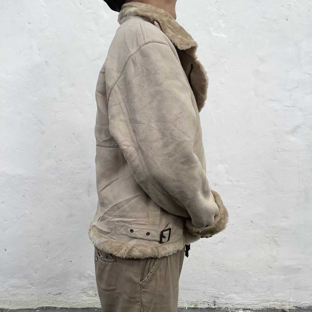 If Six Was Nine Bear USA Leather Sherpa Zip Up Fur Faux Jacket Size US M / EU 48-50 / 2 - 4 Thumbnail