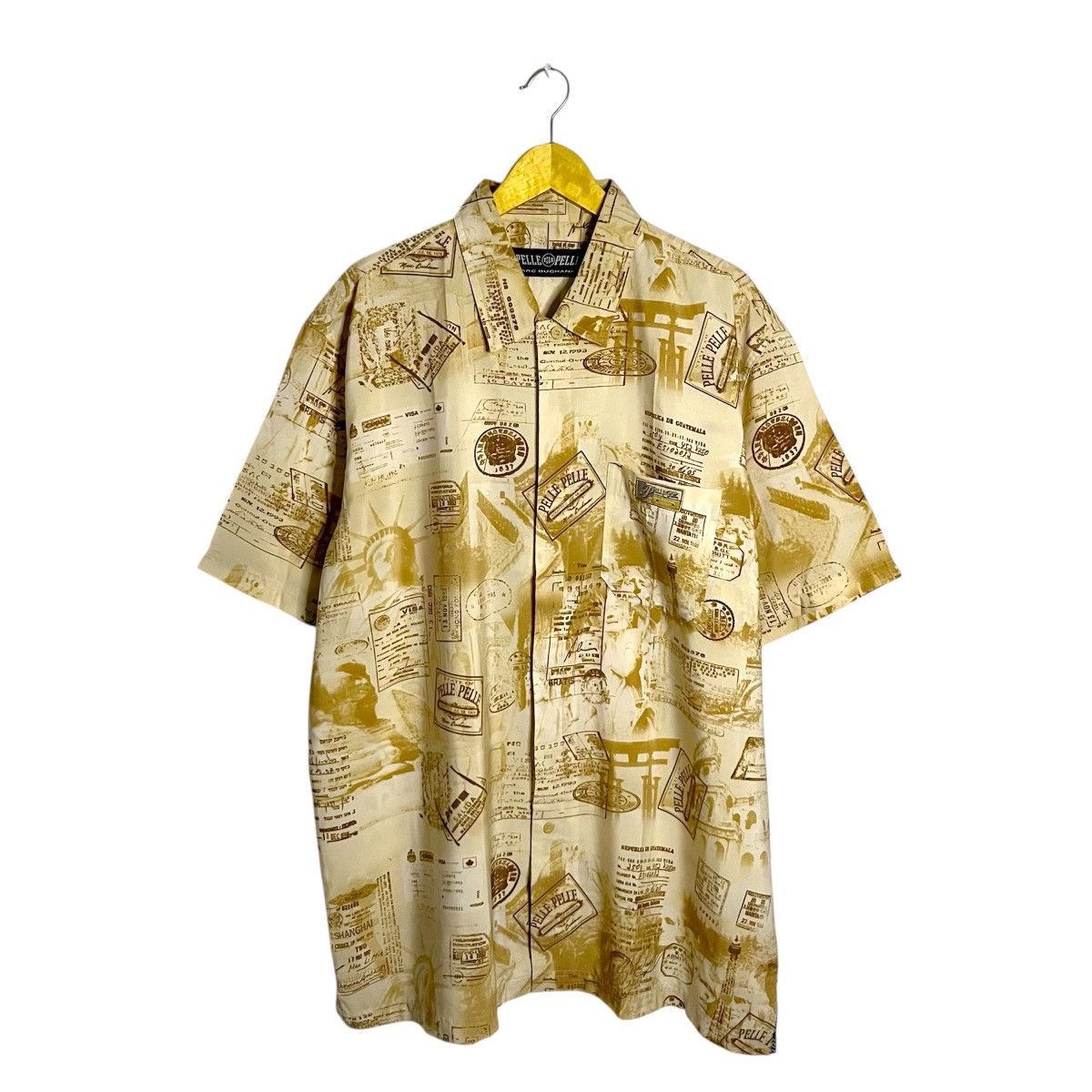 Pelle Pelle Pelle Pelle Newspaper Print Button Up Shirt Vintage 90s Size US XL / EU 56 / 4 - 10 Thumbnail