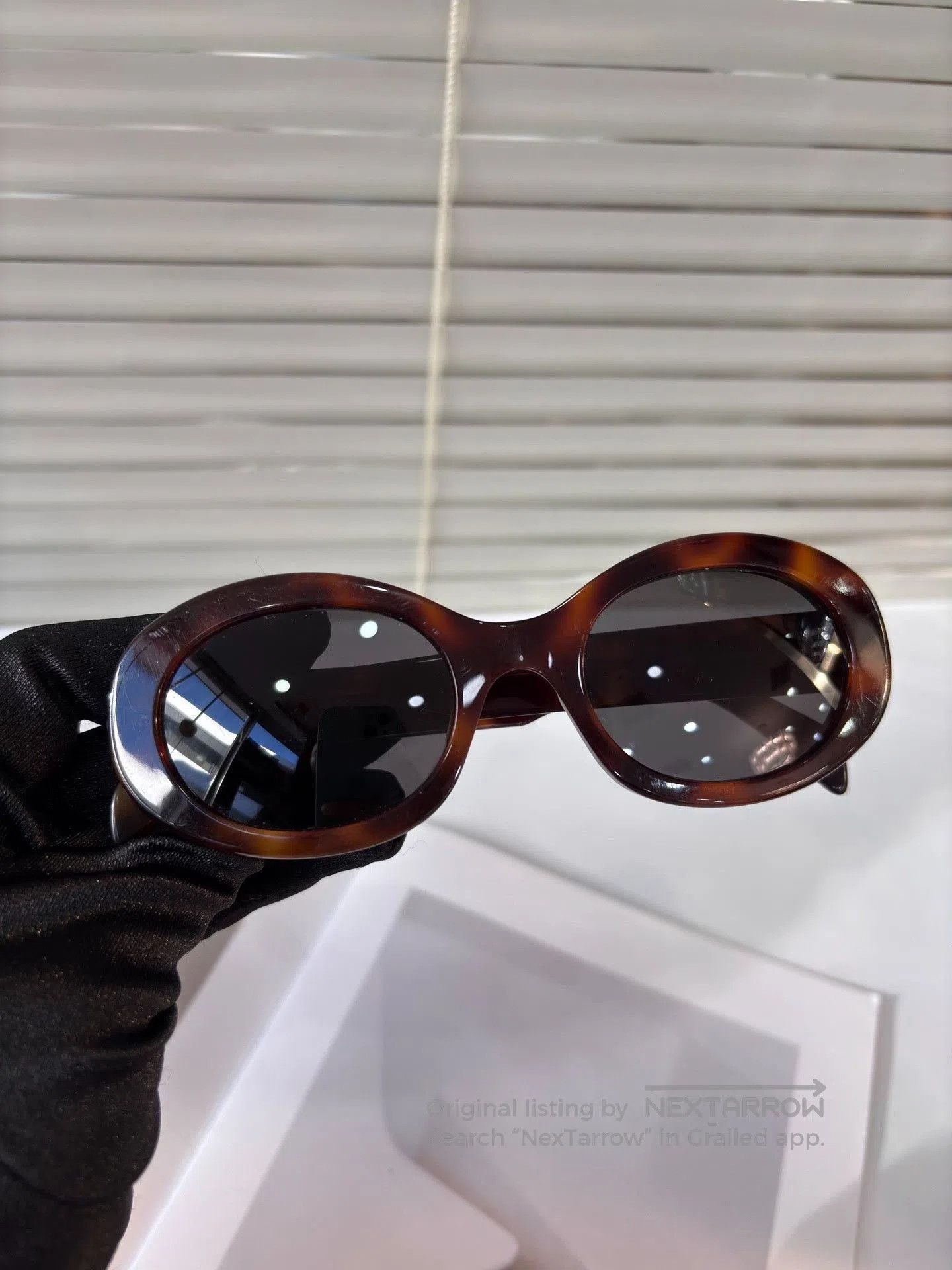 Celine Celine Tortoiseshell Triomphe Sunglasses. Size ONE SIZE - 1 Thumbnail