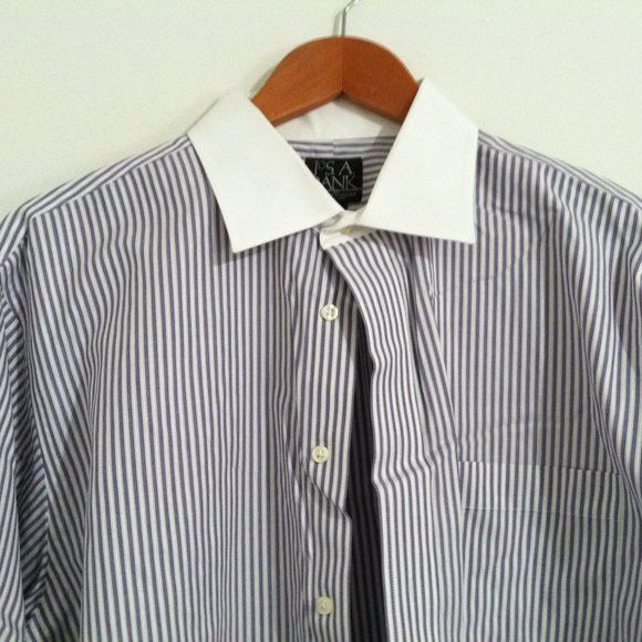Jos. A. Bank JOS.A.BANK MENS 100%COTTON DRESS SHIRT W/FRENCH CUFFS 17-33 Size US XL / EU 56 / 4 - 2 Thumbnail