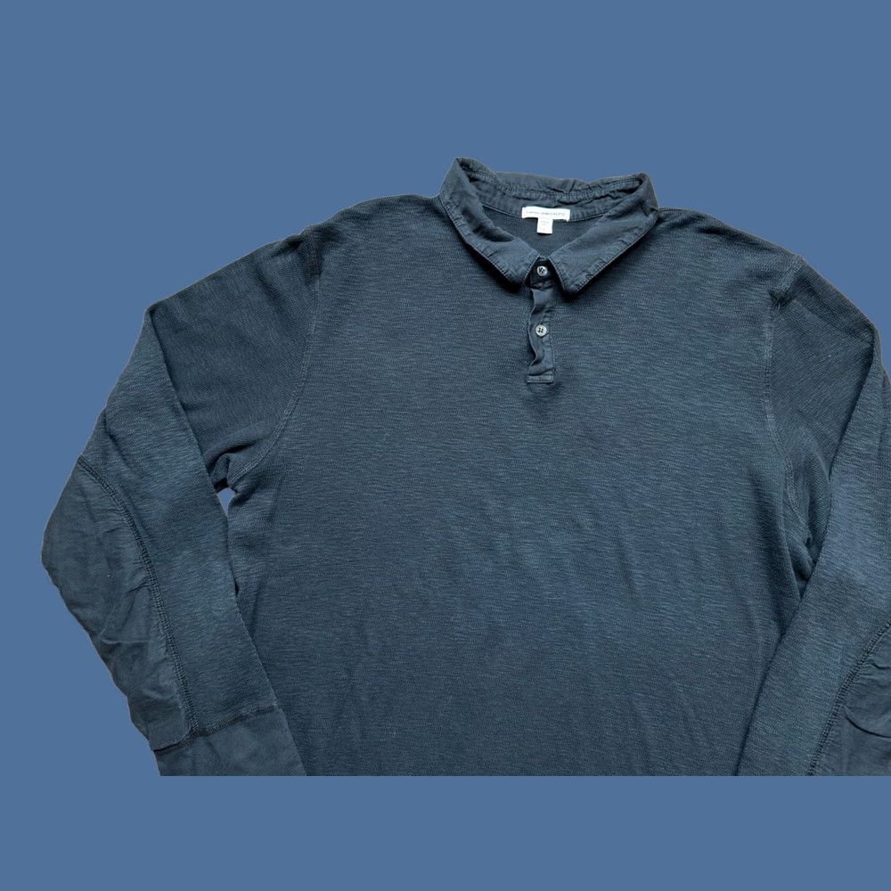 James Perse VINTAGE James Perse Polo Shirt Mens Size 5 Black Cotton 100% Supima Crew Neck Long Sleeve Pullover Shirt Size US S / EU 44-46 / 1 - 1 Thumbnail