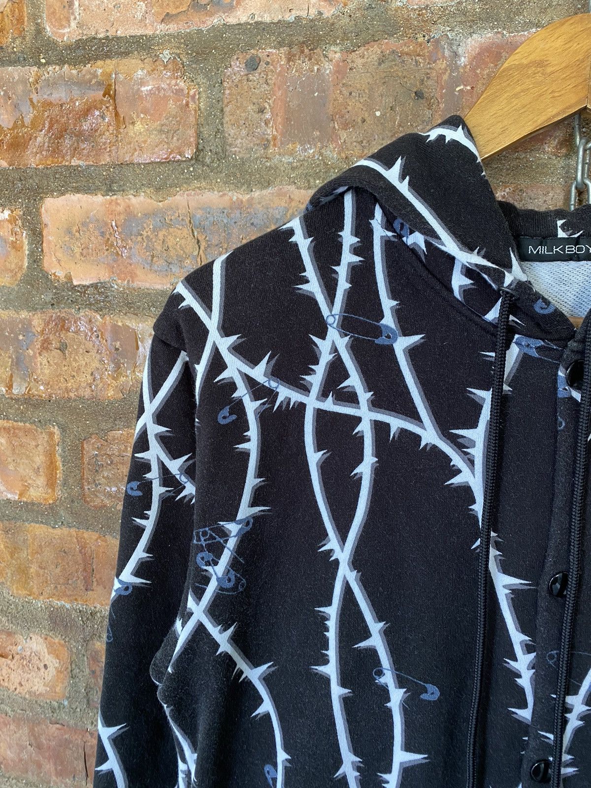 Japanese Brand 2000s MILK BOY Anarchy barbed wire safety pin punk varsity Size US M / EU 48-50 / 2 - 6 Thumbnail