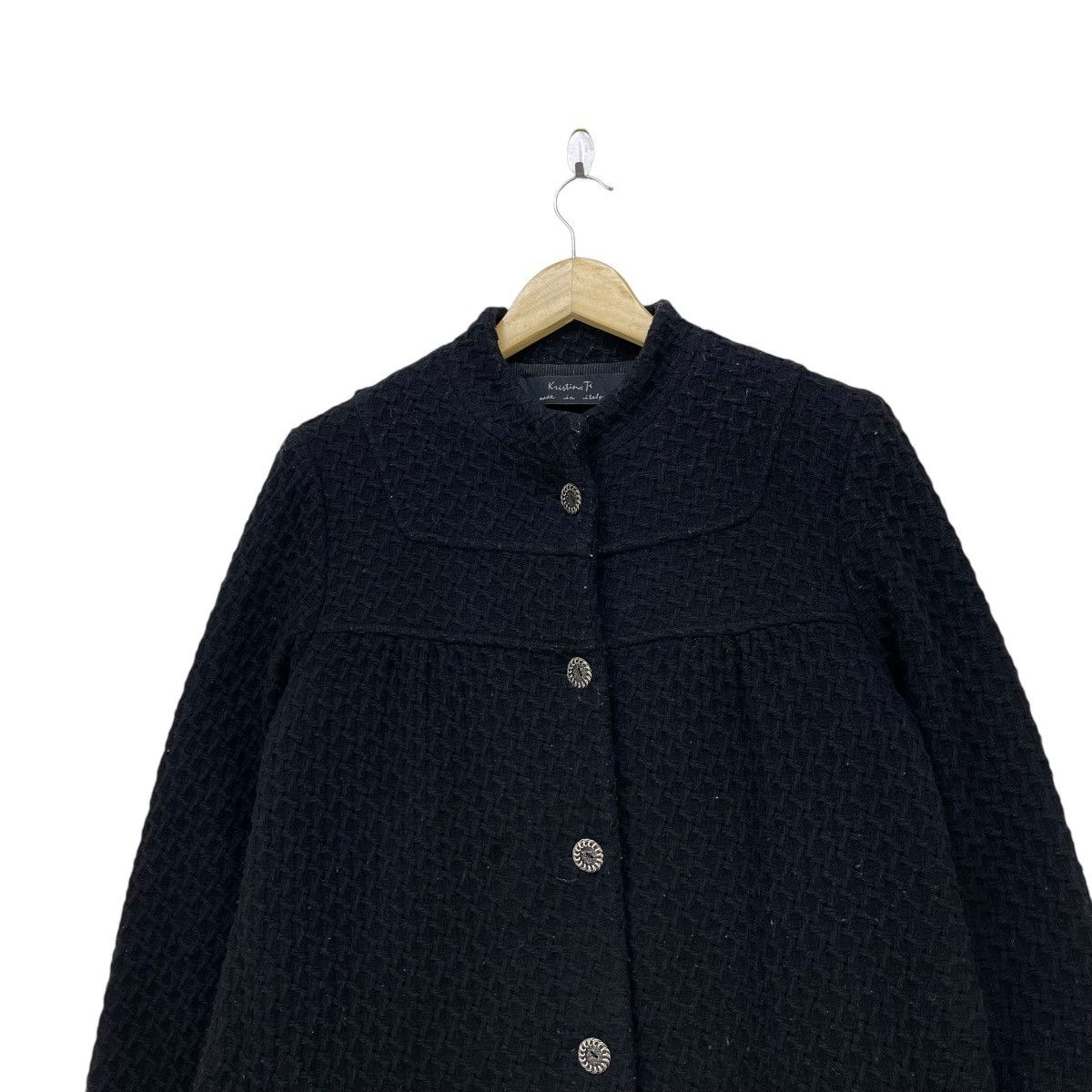 Aran Isles Knitwear Italian Designer Kristina Ti Tweed Jacket Size M / US 6-8 / IT 42-44 - 3 Thumbnail