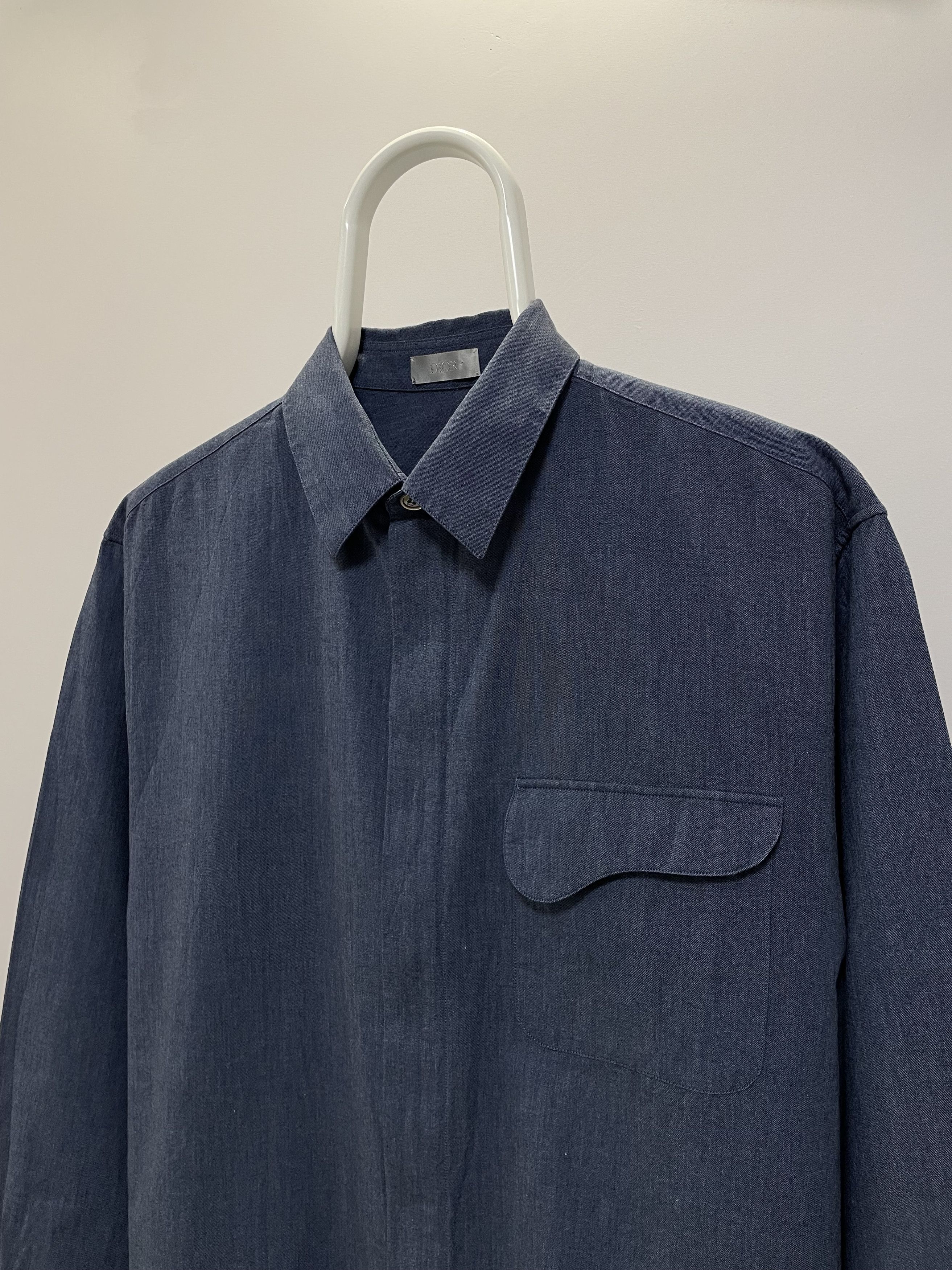 Dior DIOR Woven Shirt Zipped Button Up Saddle Pocket Overshirt Size US L / EU 52-54 / 3 - 7 Thumbnail