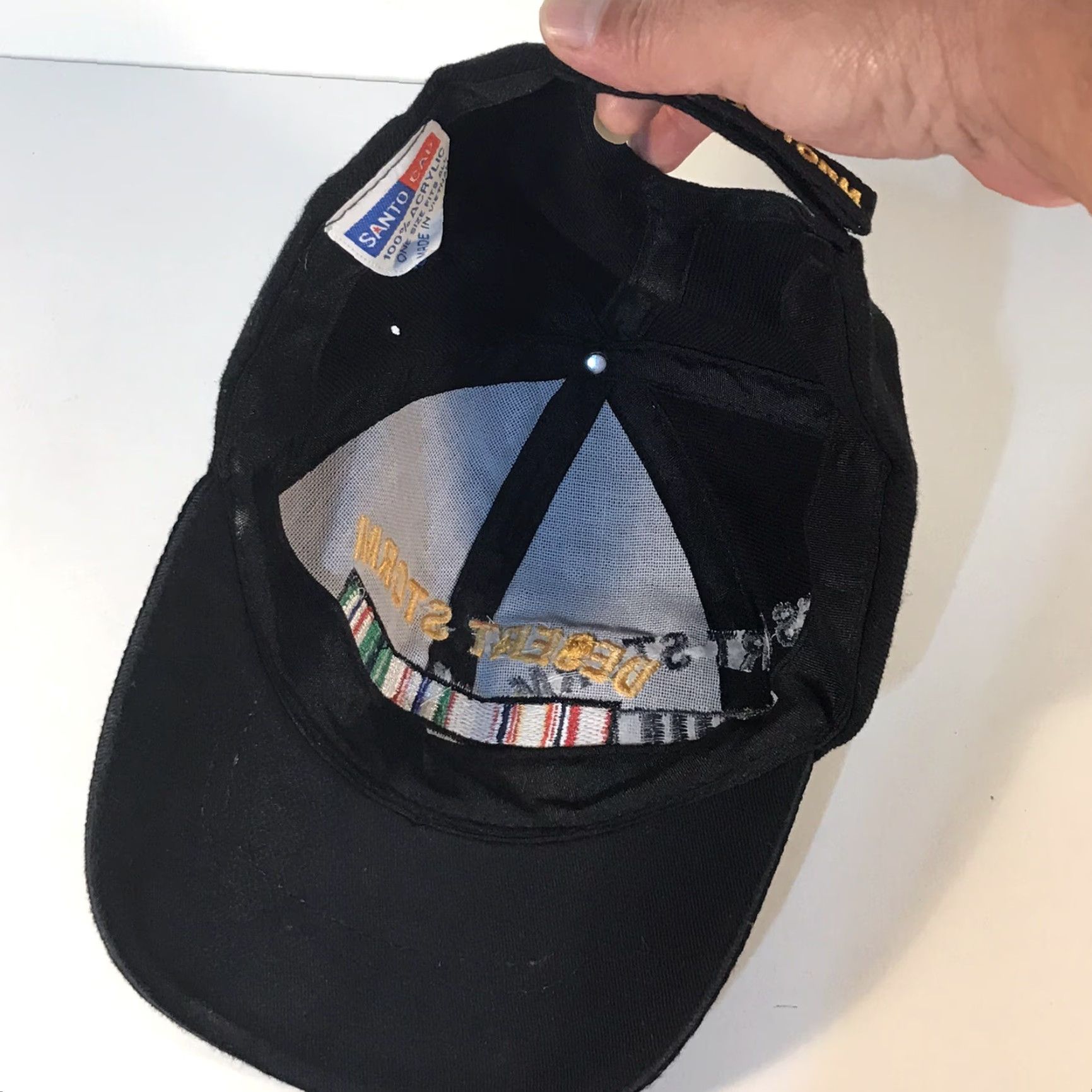 Vintage Santo Cap Desert Storm Veteran Black Adjustable Baseball Cap Mens One Size Size ONE SIZE - 5 Thumbnail