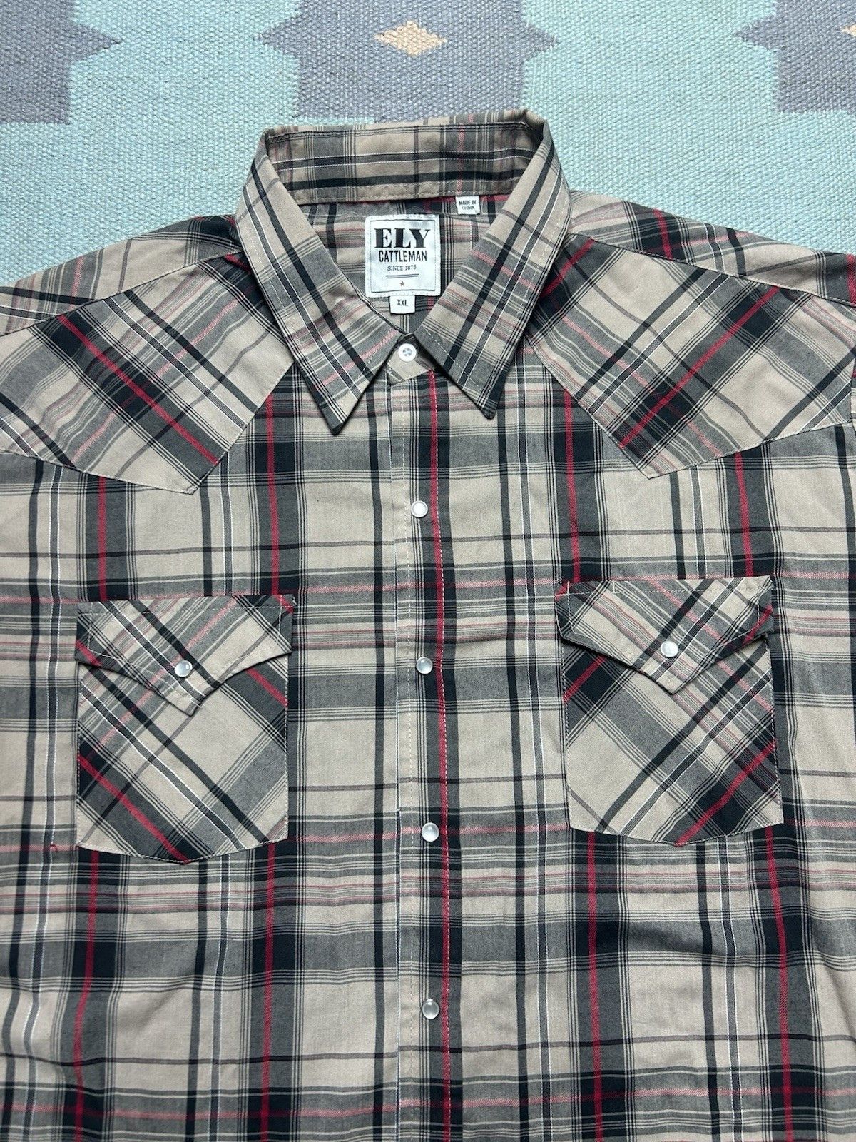 Vintage Ely Cattleman pearl snap shirt plaid western cowboy XXL Size US XXL / EU 58 / 5 - 3 Thumbnail