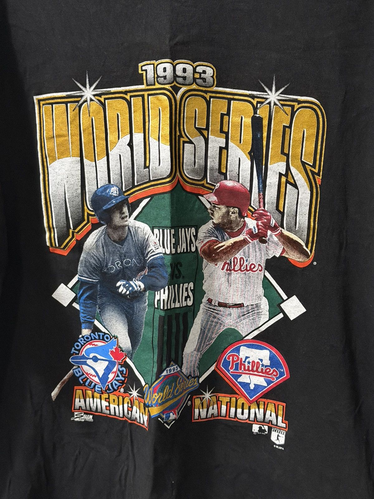 Salem Sportswear Vintage Salem Sportswear ‘93 WS Phillies Blue Jays Shirt Size US L / EU 52-54 / 3 - 2 Thumbnail