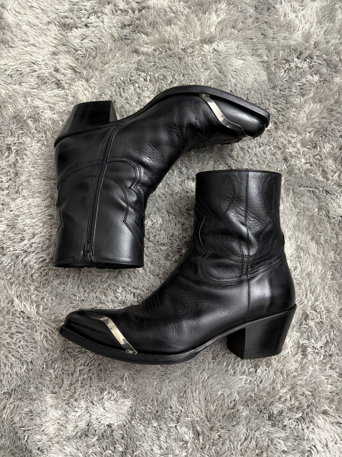 Celine SS22 CELINE METAL TOE WESTERN HEDI BOOTS Size US 10.5 / EU 43-44 - 1 Thumbnail