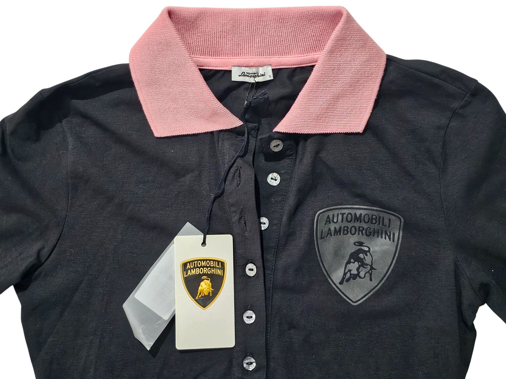 Lamborghini Automobili Lamborghini Long Sleeve Polo Shirt Black Pink Size S / US 4 / IT 40 - 2 Thumbnail