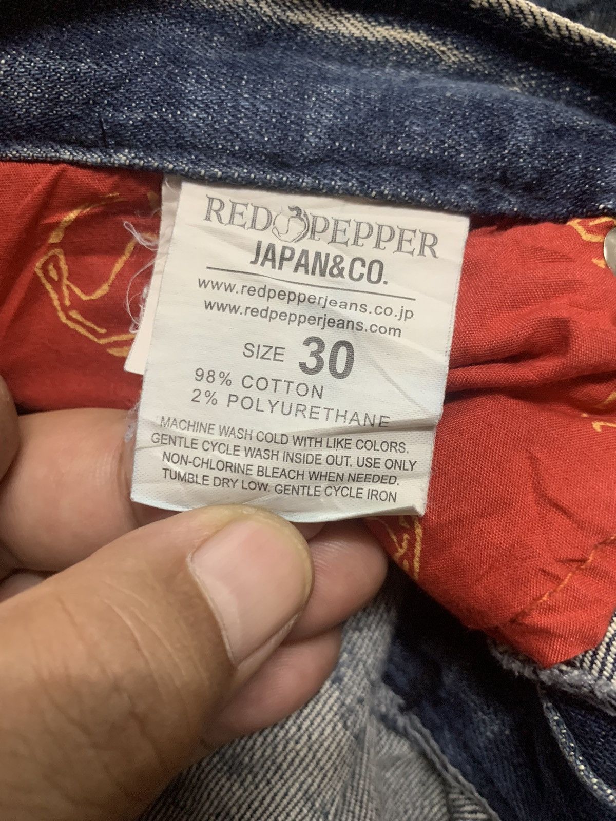 If Six Was Nine Red Pepper Embroidered Skull Jeans Size US 33 - 10 Thumbnail