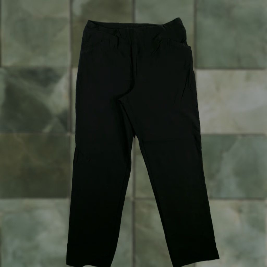 Vintage N Touch Pants Women 14 Black Comfortable Casual Dress Pants Elastic Waist Stretch Regular Fit Size 36" / US 14 / IT 50 - 1 Thumbnail