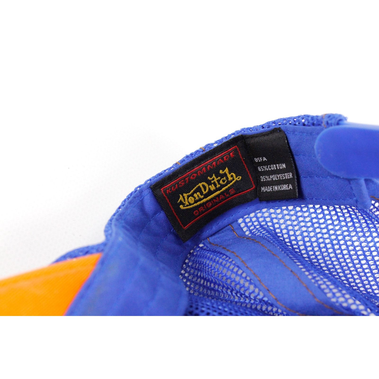 Von Dutch Von Dutch Logo Y2K Orange Blue Trucker Cap Hat 00s Size ONE SIZE - 5 Thumbnail