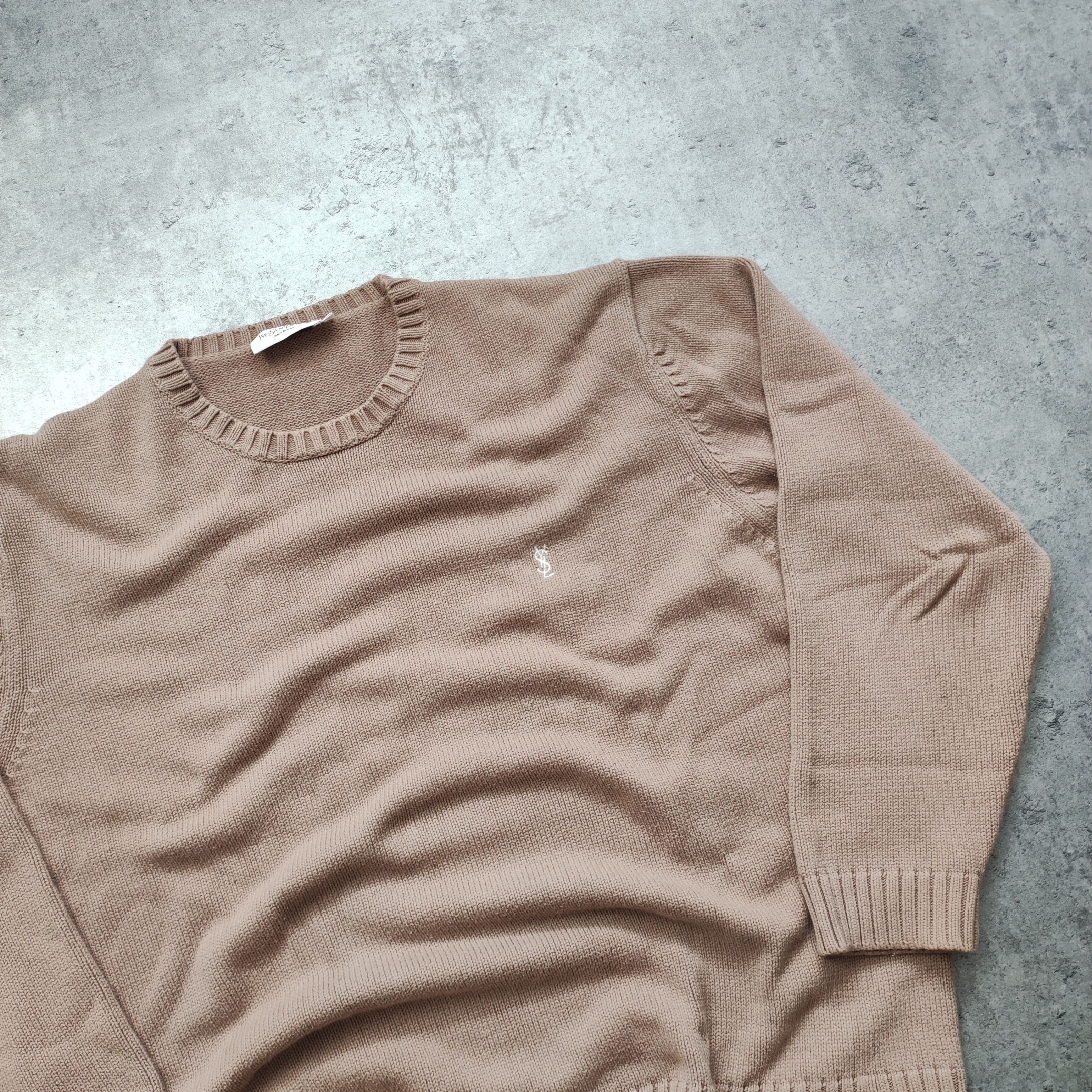 Yves Saint Laurent YSL Yves Saint Laurent Classic Beige Pique Logo Sweater Size US XL / EU 56 / 4 - 3 Thumbnail