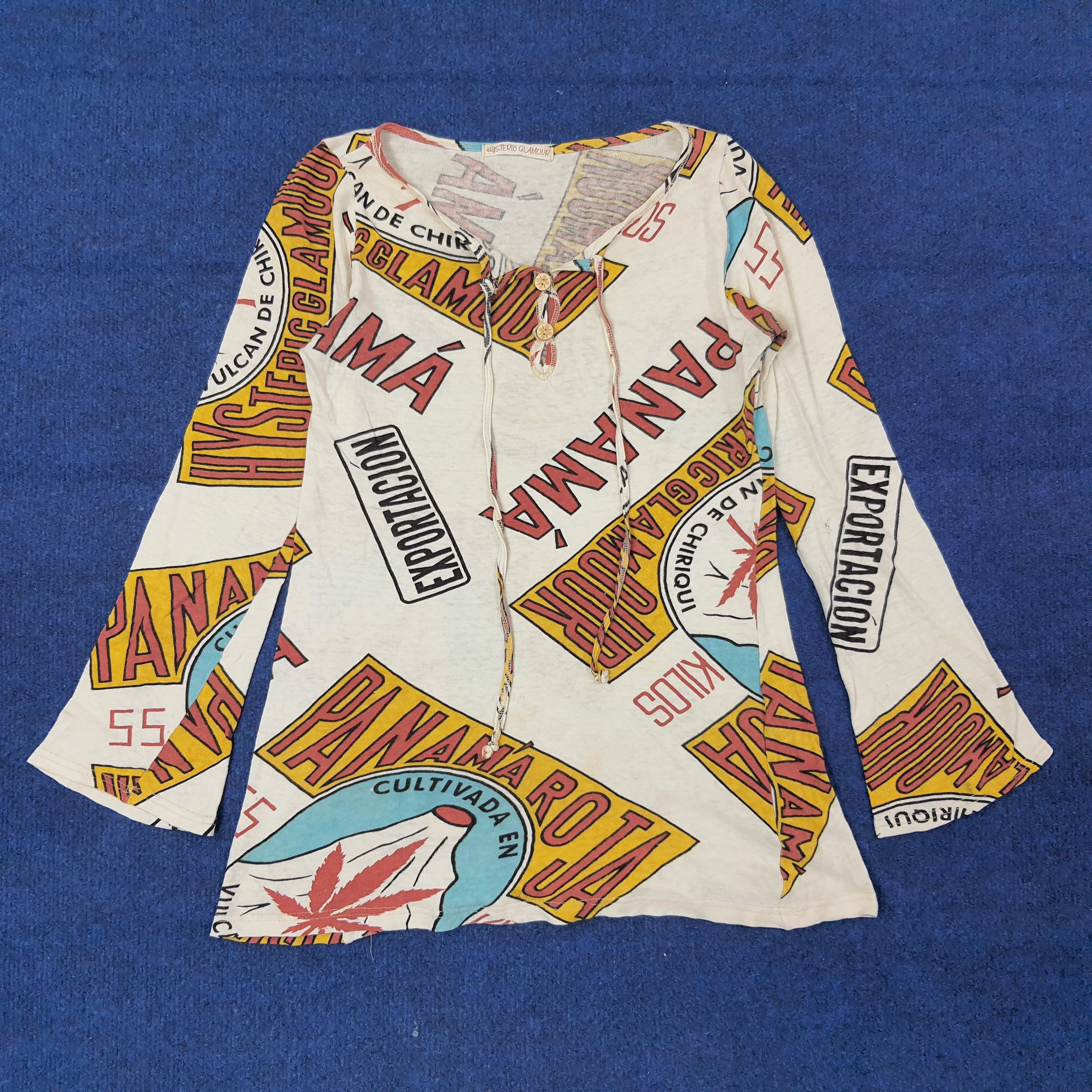Hysteric Glamour Vintage Hysteric Glamour Panamaroja Button Tshirt C267N43 Size XS / US 0-2 / IT 36-38 - 1 Thumbnail