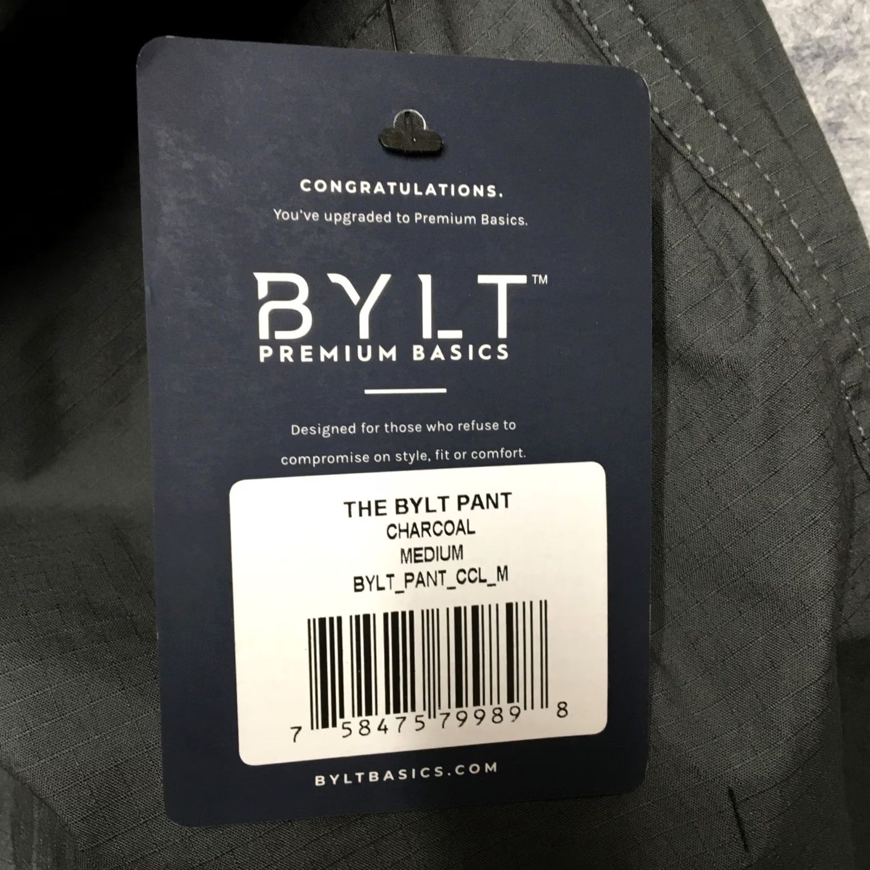 Vintage BYLT The BYLT Pant Charcoal Medium Mens Regular Stretch Chino Pants Casual Travel Lightweight Cotton Spandex Size US 31 - 5 Thumbnail