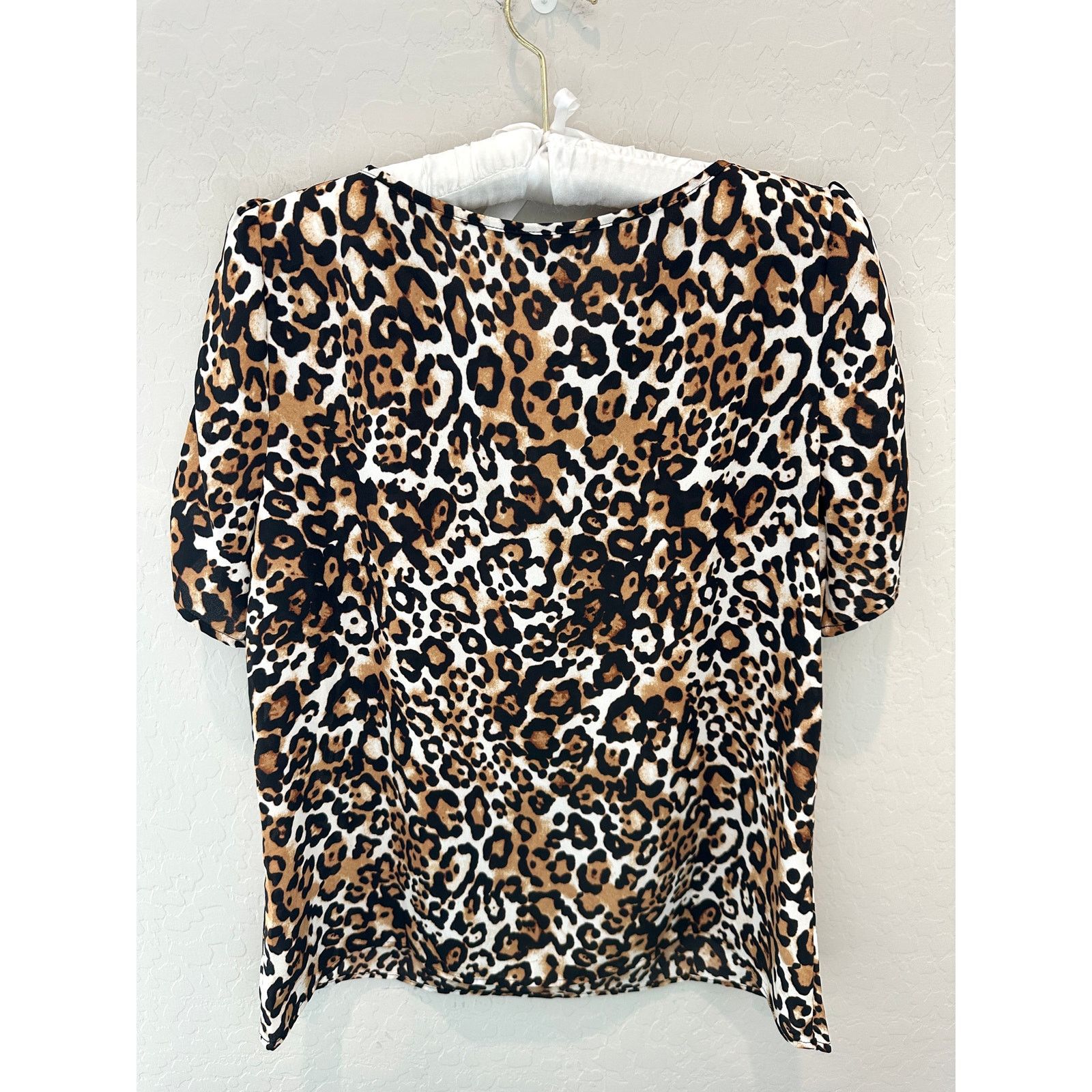 Other TALBOTS | Petite Animal Print Silky Ruched Short Sleeve Top Size M / US 6-8 / IT 42-44 - 4 Thumbnail