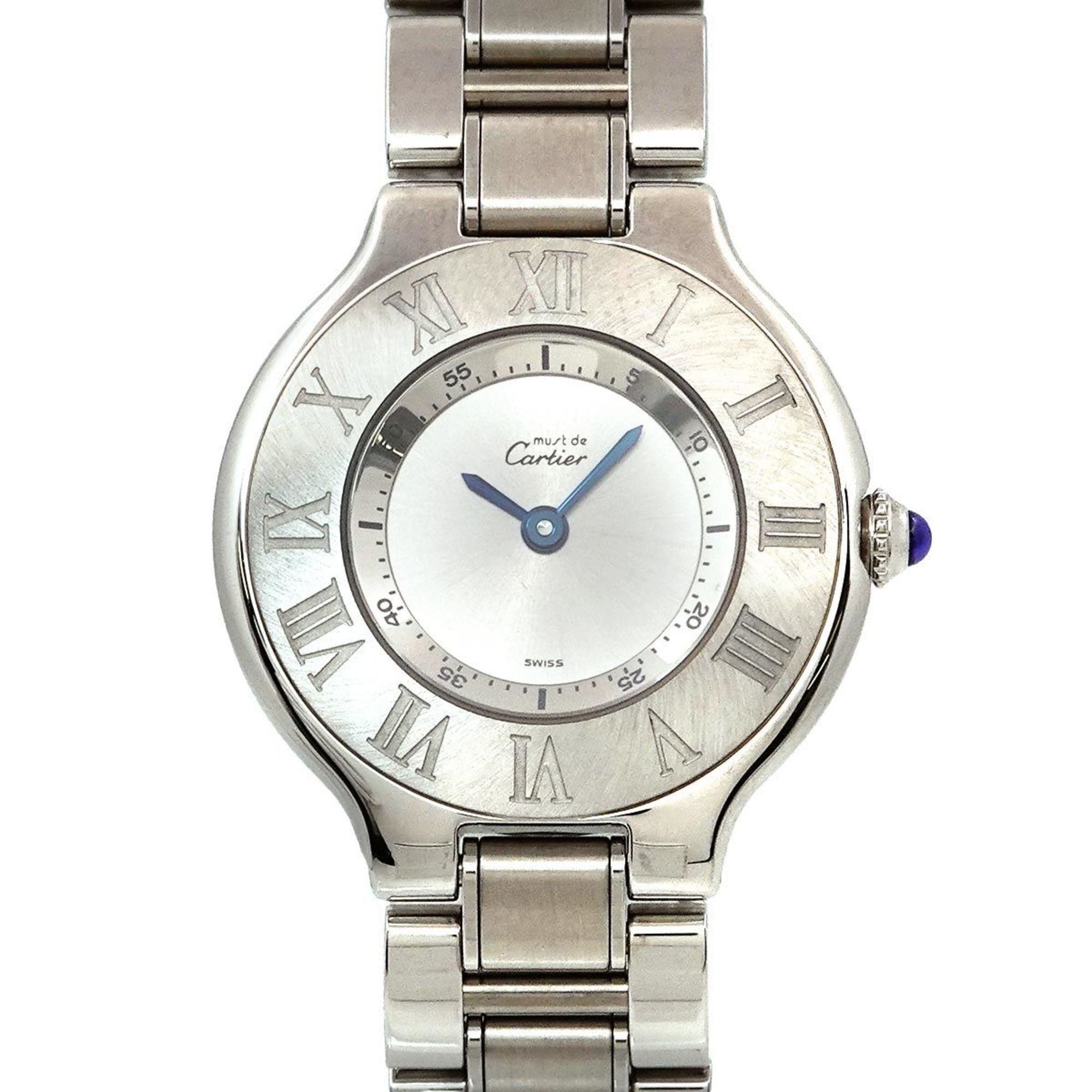 Cartier Must 21 Vantian W10109T2 Ladies Watch Silver Quartz Must21, Women's