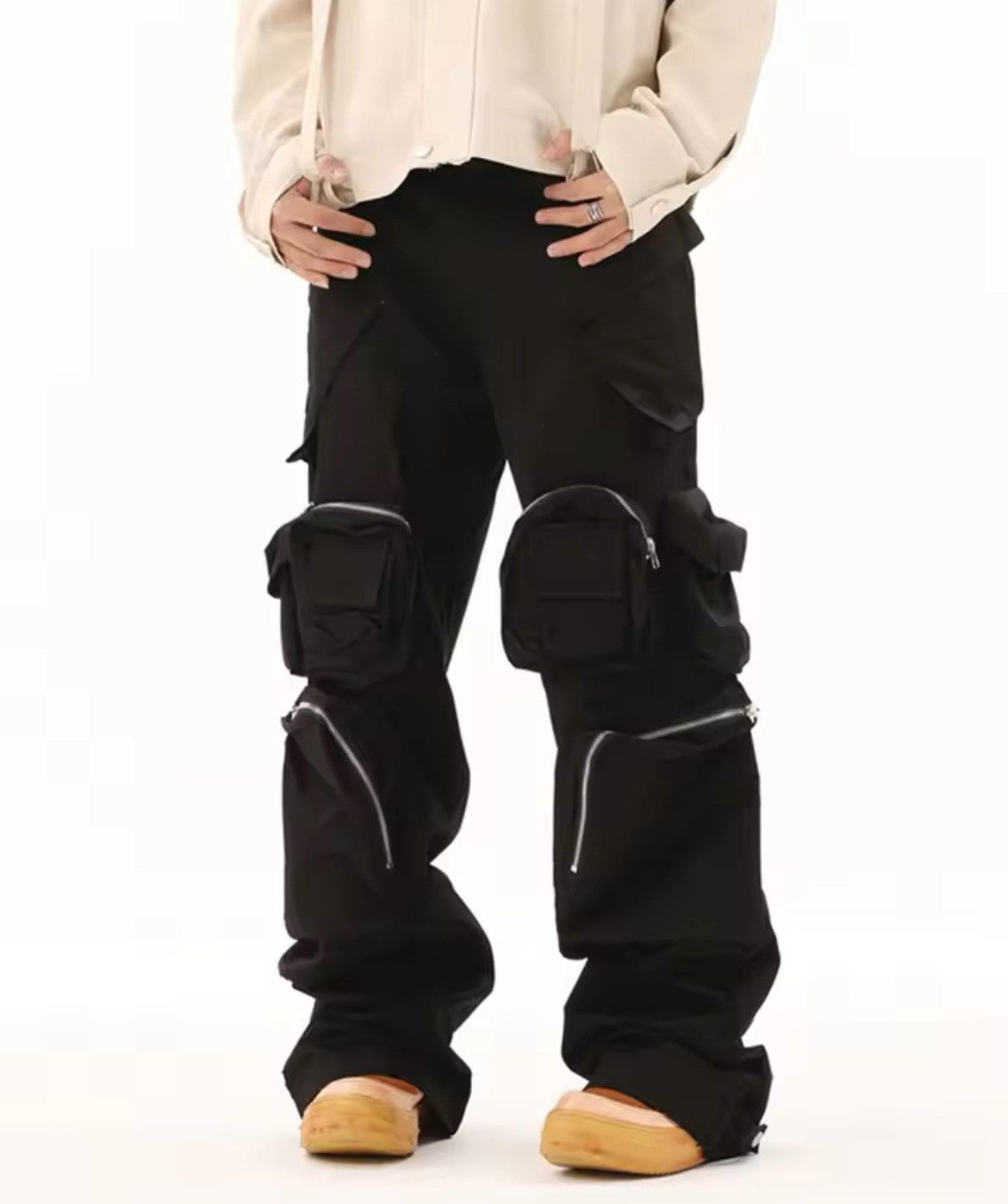 Japanese Brand × Jean Multi-pocket Black Cargo Pants Size US 35 - 2 Thumbnail