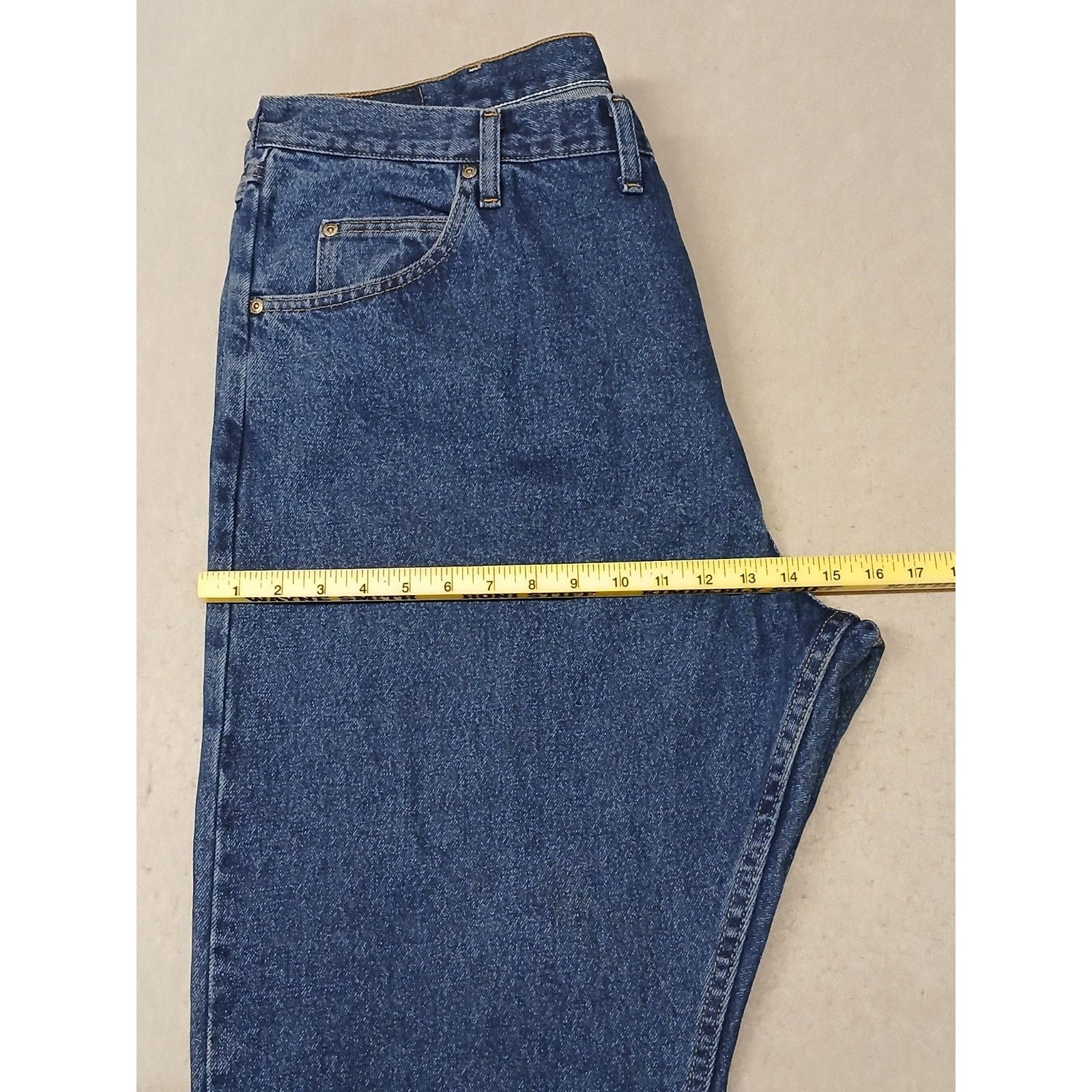 Wrangler Wranlger (44x29) Men's Relaxed Straight Leg Blue Denim Jeans Size US 44 / EU 60 - 5 Thumbnail