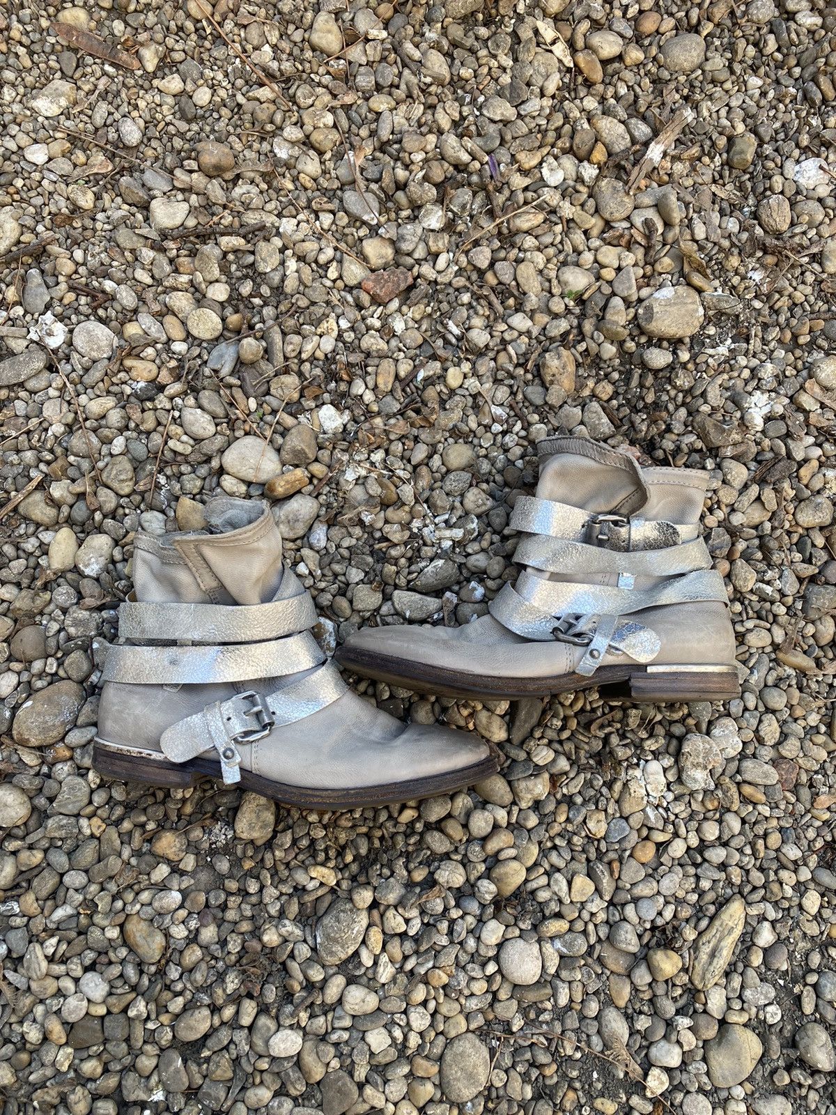 A.S.98 × Vintage Avant-Garde A.s.98 Multistripes Leather Boots Size US 10 / IT 40 - 1 Thumbnail