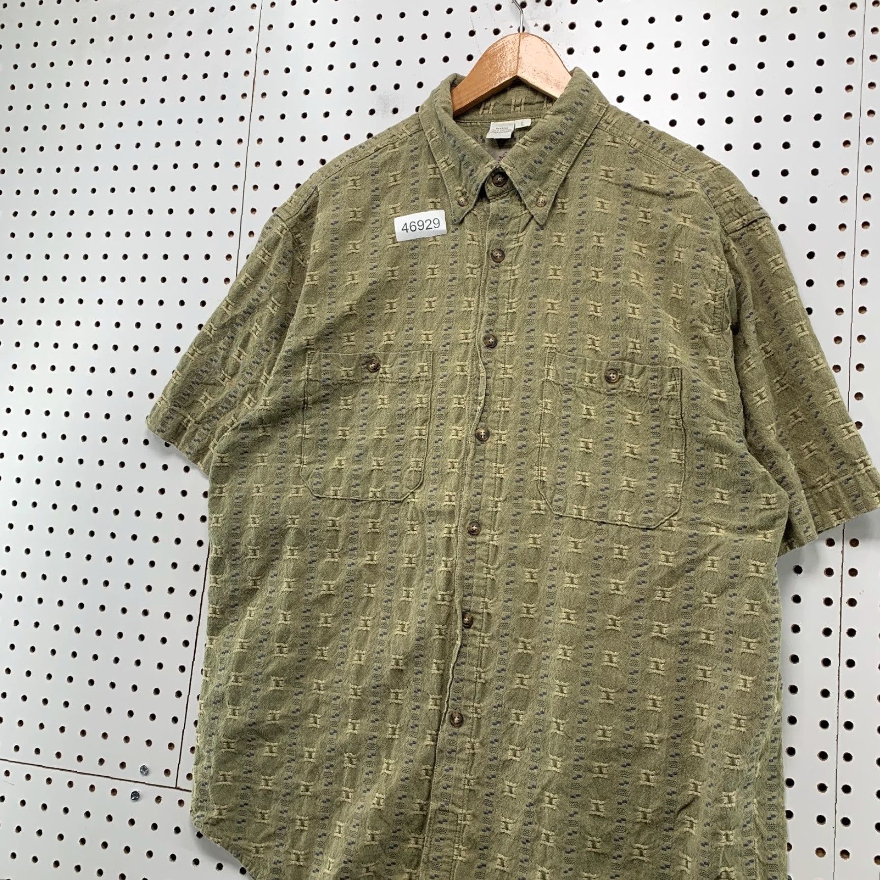 The Territory Ahead VINTAGE Territory Ahead Button-Up Shirt Mens L Green Short Sleeve Textured Geometric Weekender Casual Button-Up Shirt Mens L Green Territory Ahead Size US L / EU 52-54 / 3 - 5 Thumbnail