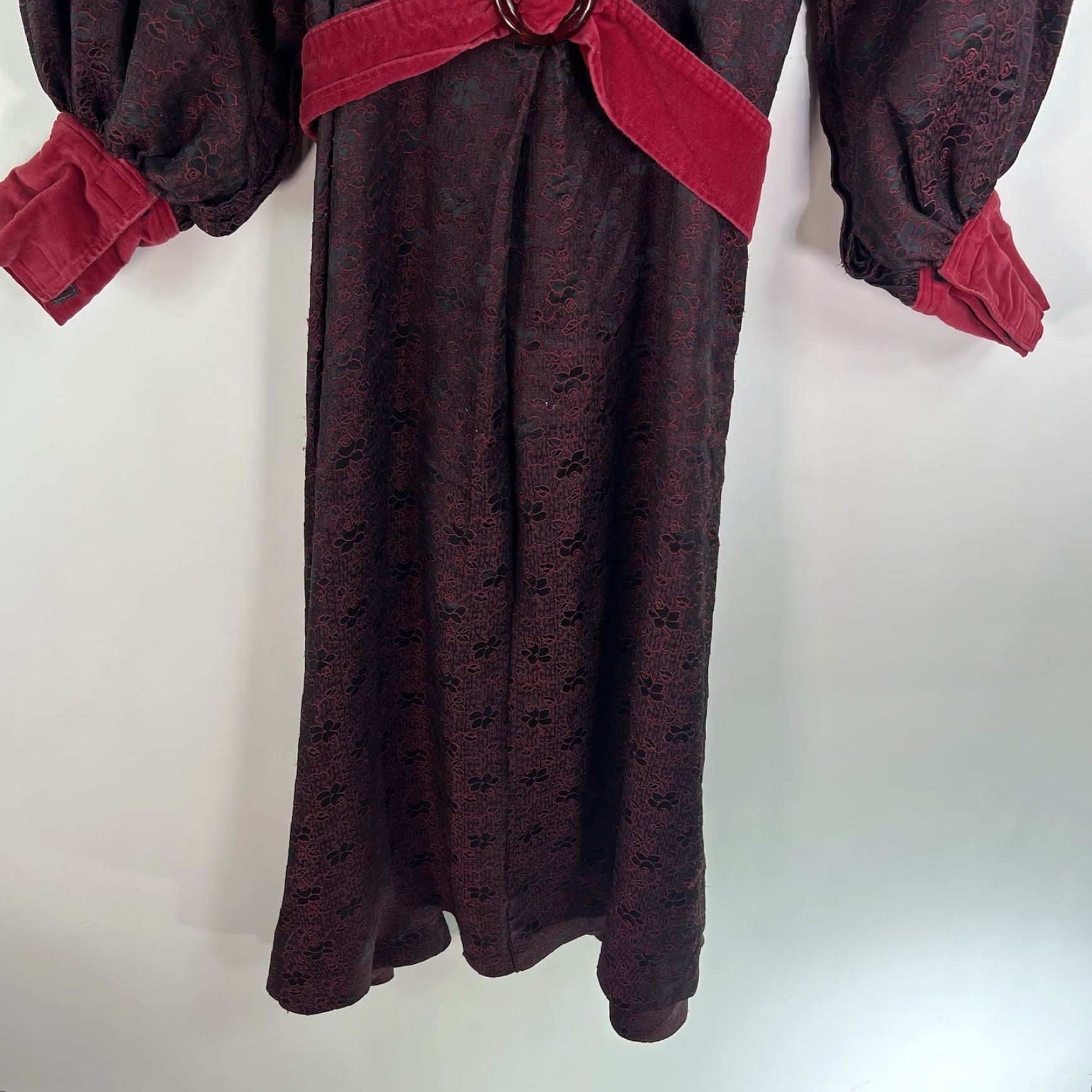 Vintage Vintage Mardi Gras Costume Dress Women S/M Burgundy Maxi Medieval Show Size S / US 4 / IT 40 - 4 Thumbnail