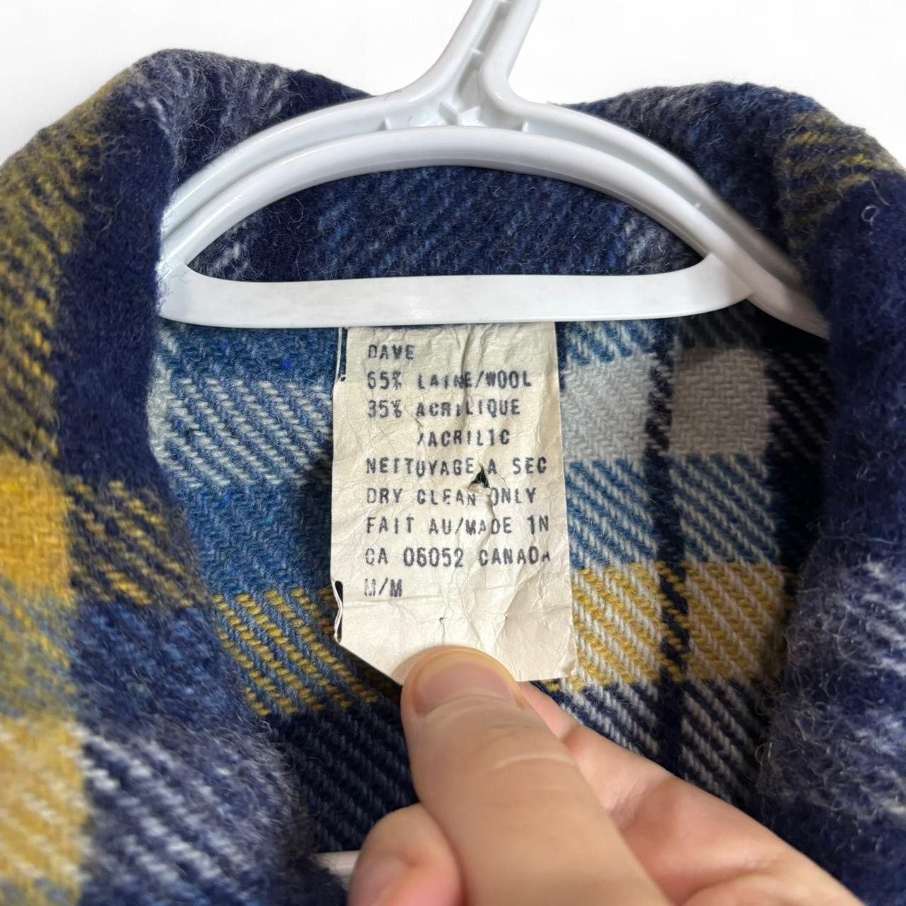 Vintage Vintage 70s Plaid Blue Wool Blend Overshirt Flannel Jacket Size US M / EU 48-50 / 2 - 3 Thumbnail
