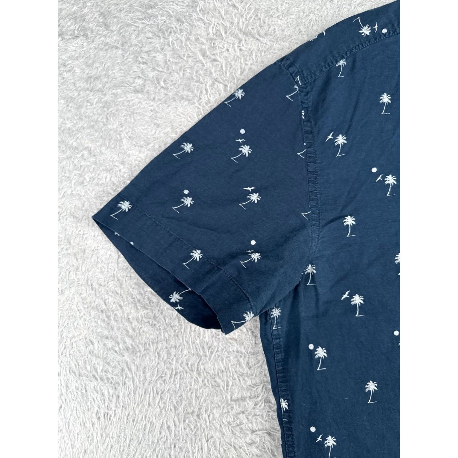 H&M H&M Shirt Men Medium Blue Palm Tree 100% Cotton Short Sleeve Hawaiian READ Size US M / EU 48-50 / 2 - 3 Thumbnail