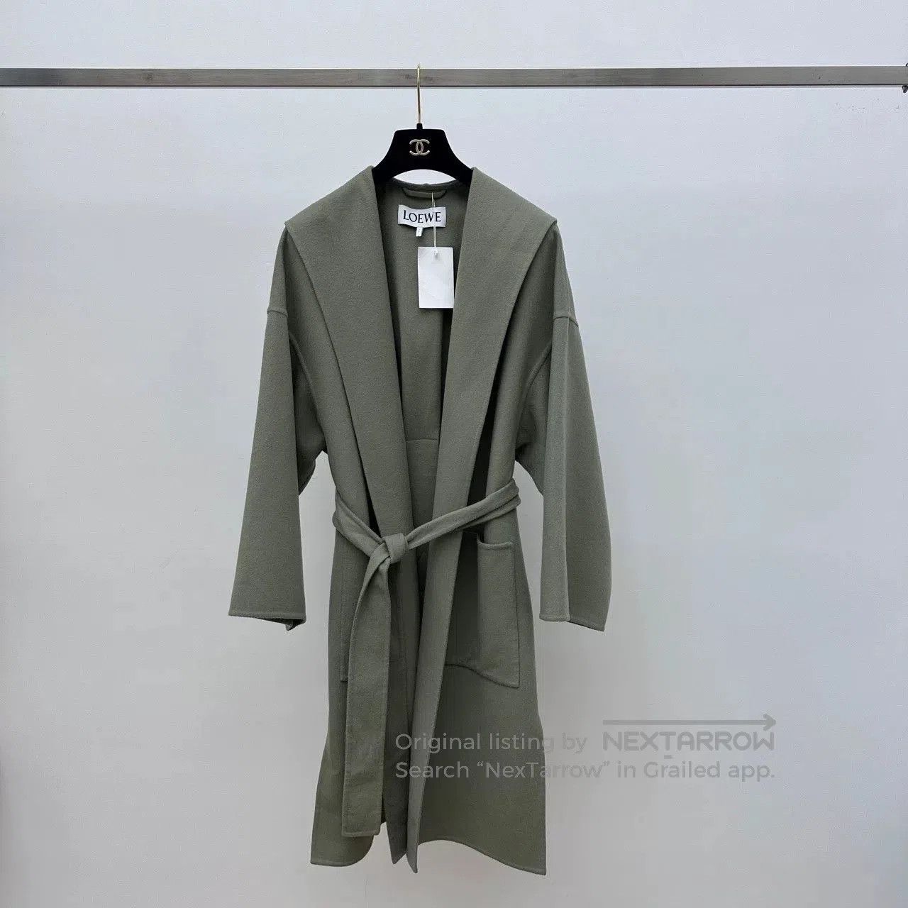 Loewe LOEWE Green Belted Hooded Coat. Size US S / EU 44-46 / 1 - 1 Thumbnail