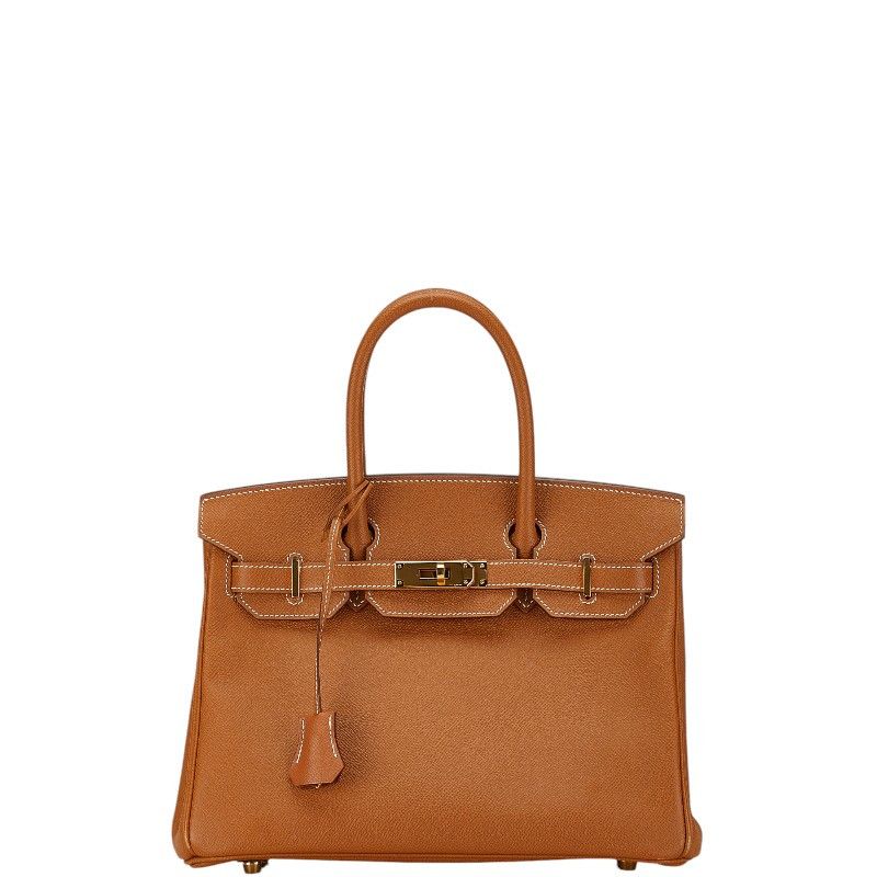 Hermes Hermes Hermes Birkin 30 Handbag Gold Brown Leather Handbag in Very Good Condition Size ONE SIZE - 1 Thumbnail