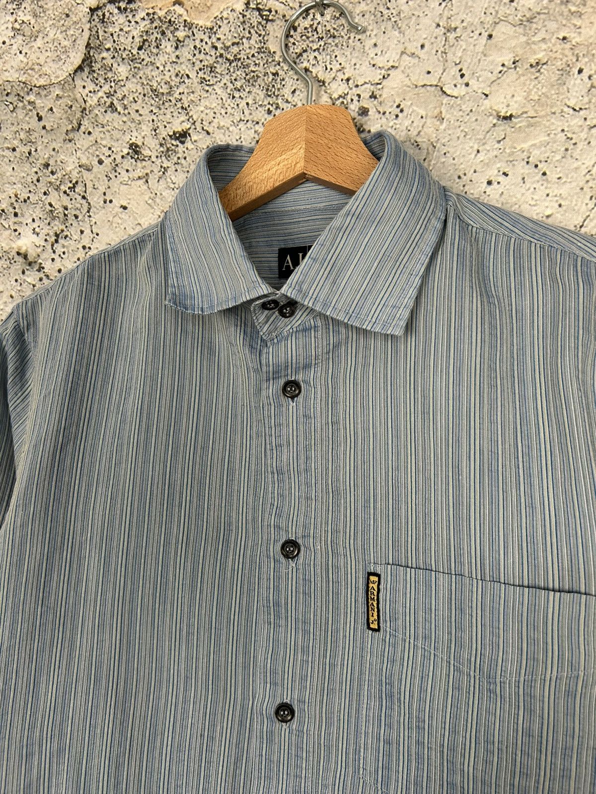 Armani Vintage Armani Jeans Blue Shirt Archive 90s Designer Premium Size US M / EU 48-50 / 2 - 3 Thumbnail