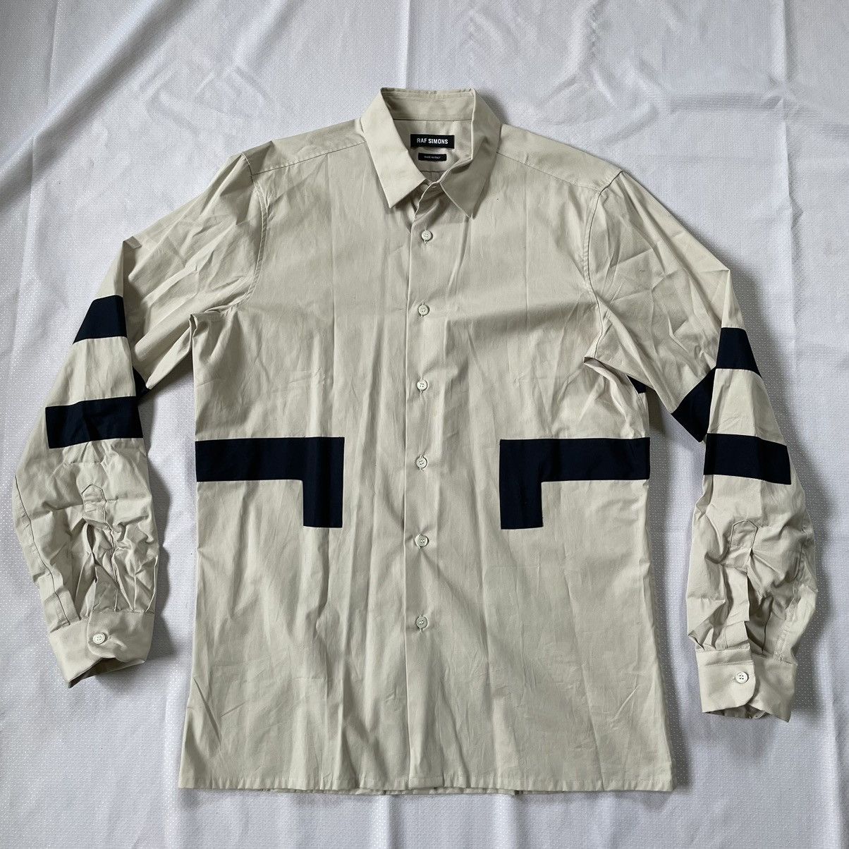 image of Raf Simons Grey Long Sleeve Button Up Shirt, Men's (Size Medium)