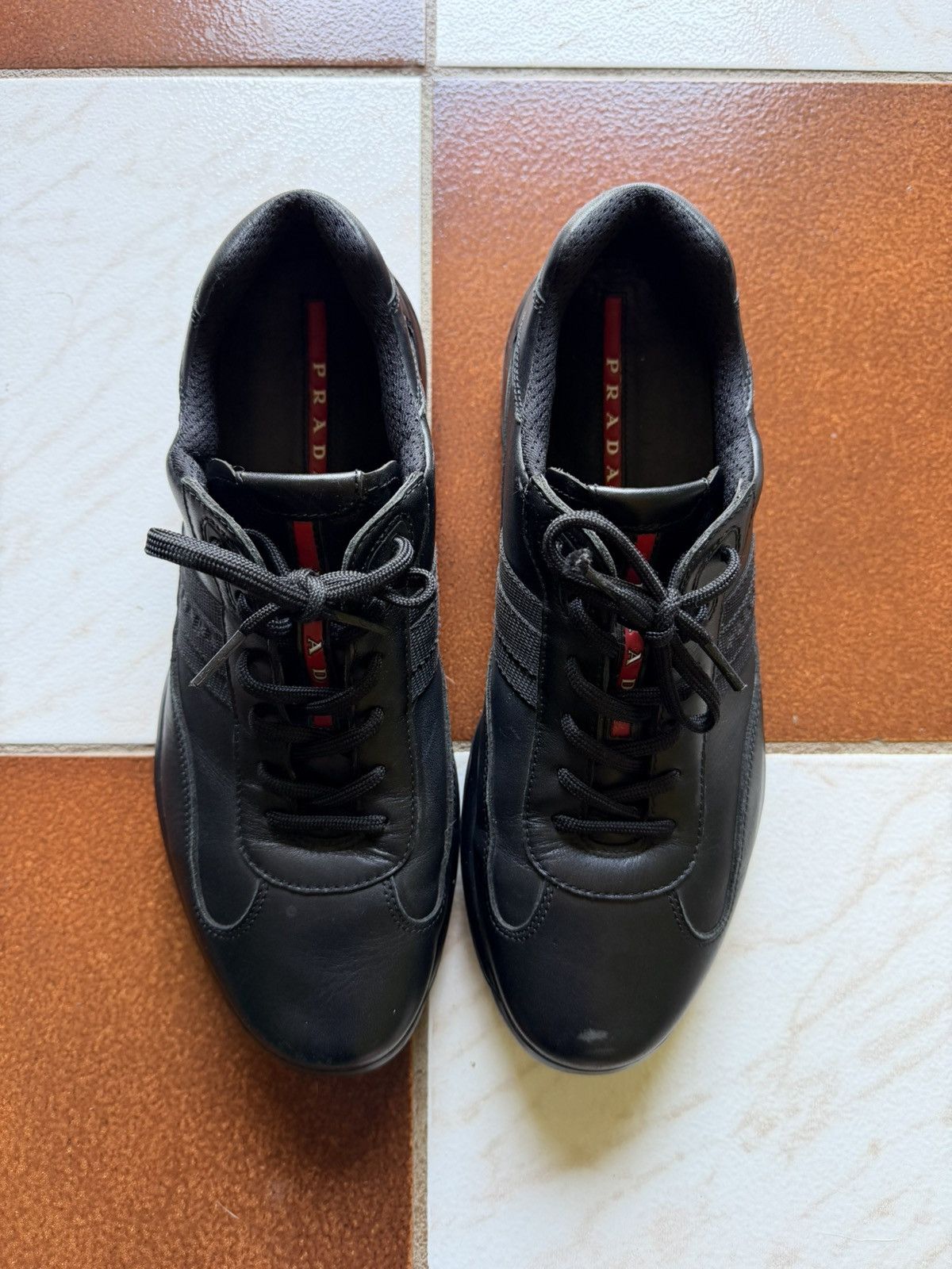 Prada Americas Cup OG All Black Leather Size US 10 / EU 43 - 2 Thumbnail