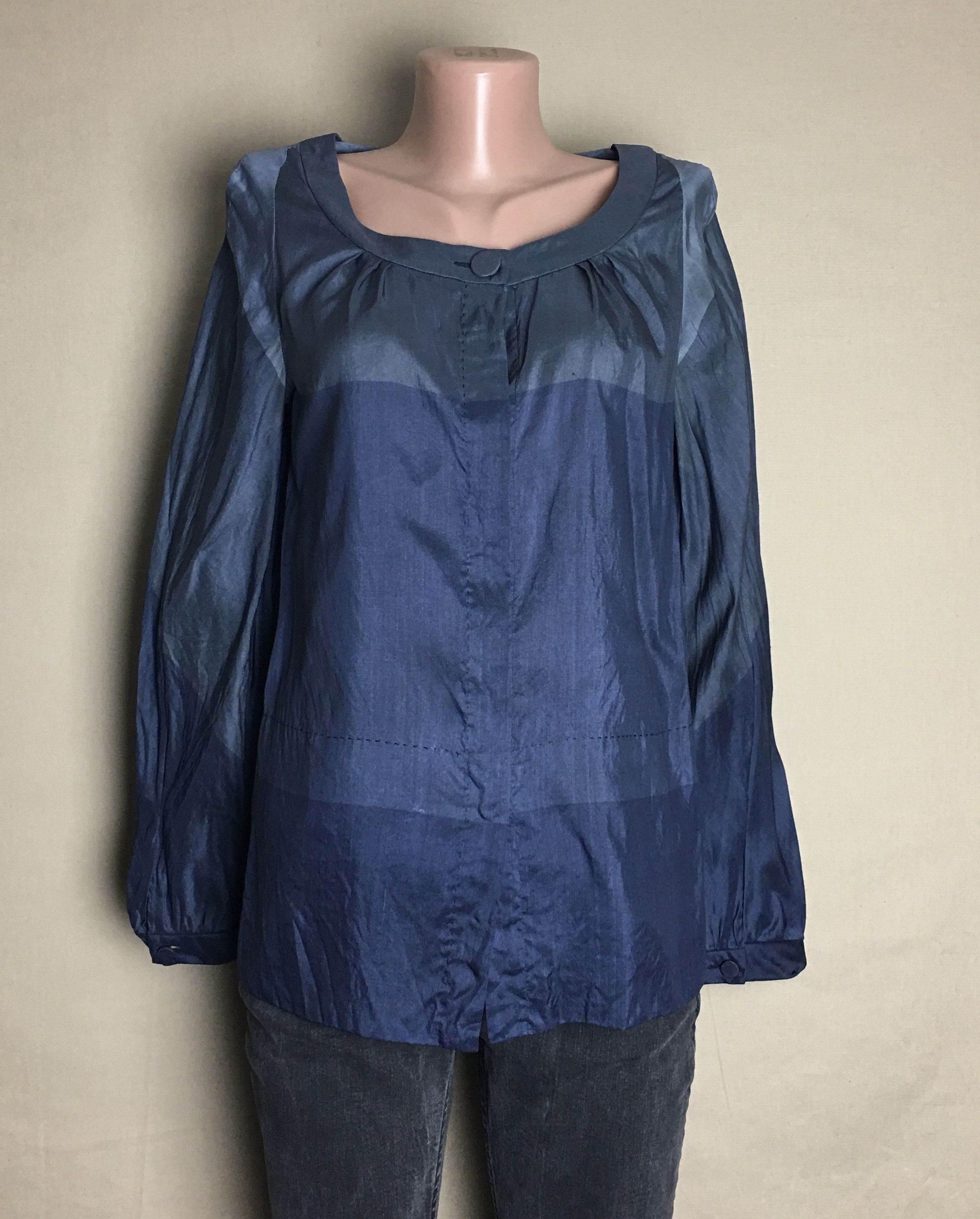 Chloe × Vintage CHLOE Silk Wool Vintage Blue Blouse Shirt Size FR 36 Size S / US 4 / IT 40 - 1 Thumbnail